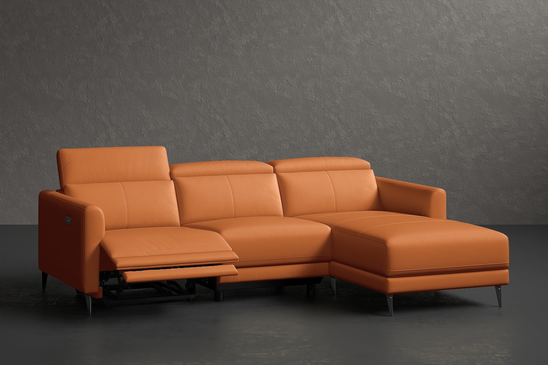 Laurent Nordic Royal Hygge™ Leather Reclining Sectional Sofa