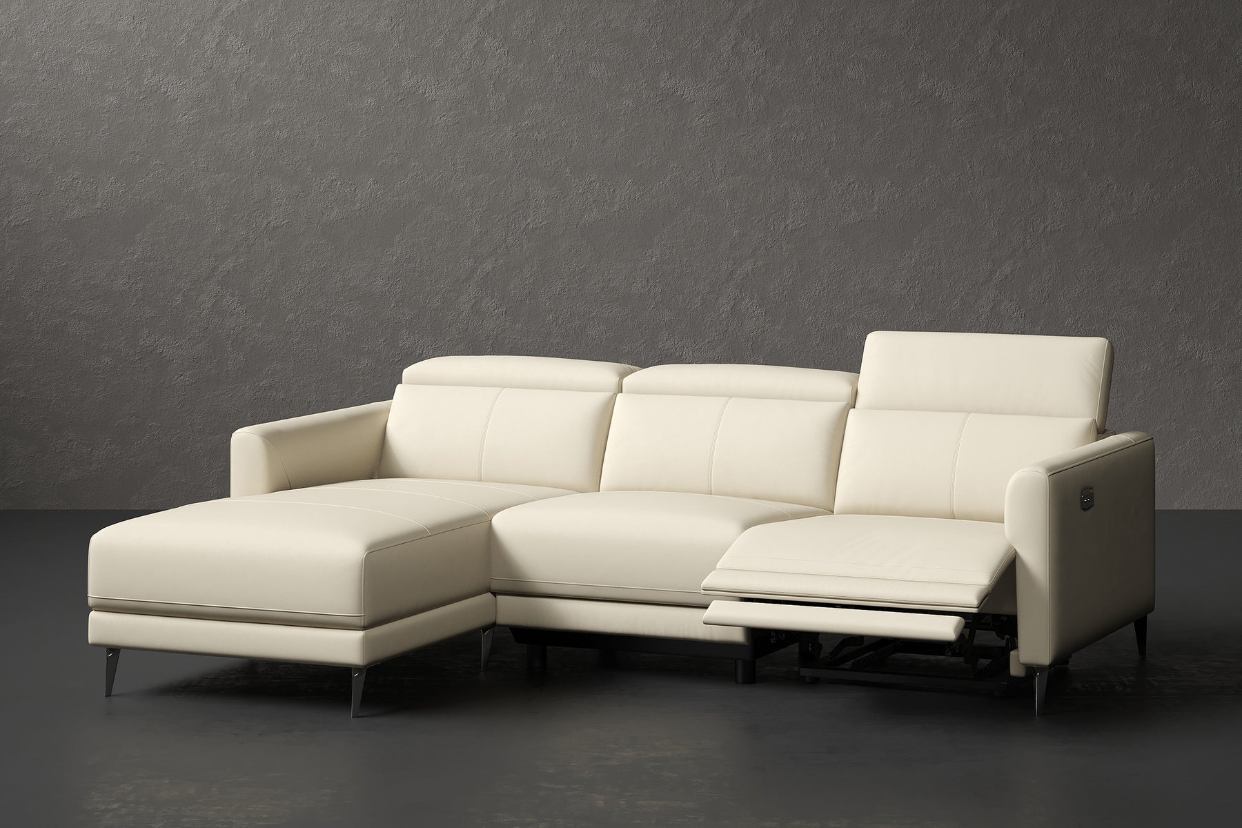Laurent Nordic Royal Hygge™ Leather Reclining Sectional Sofa