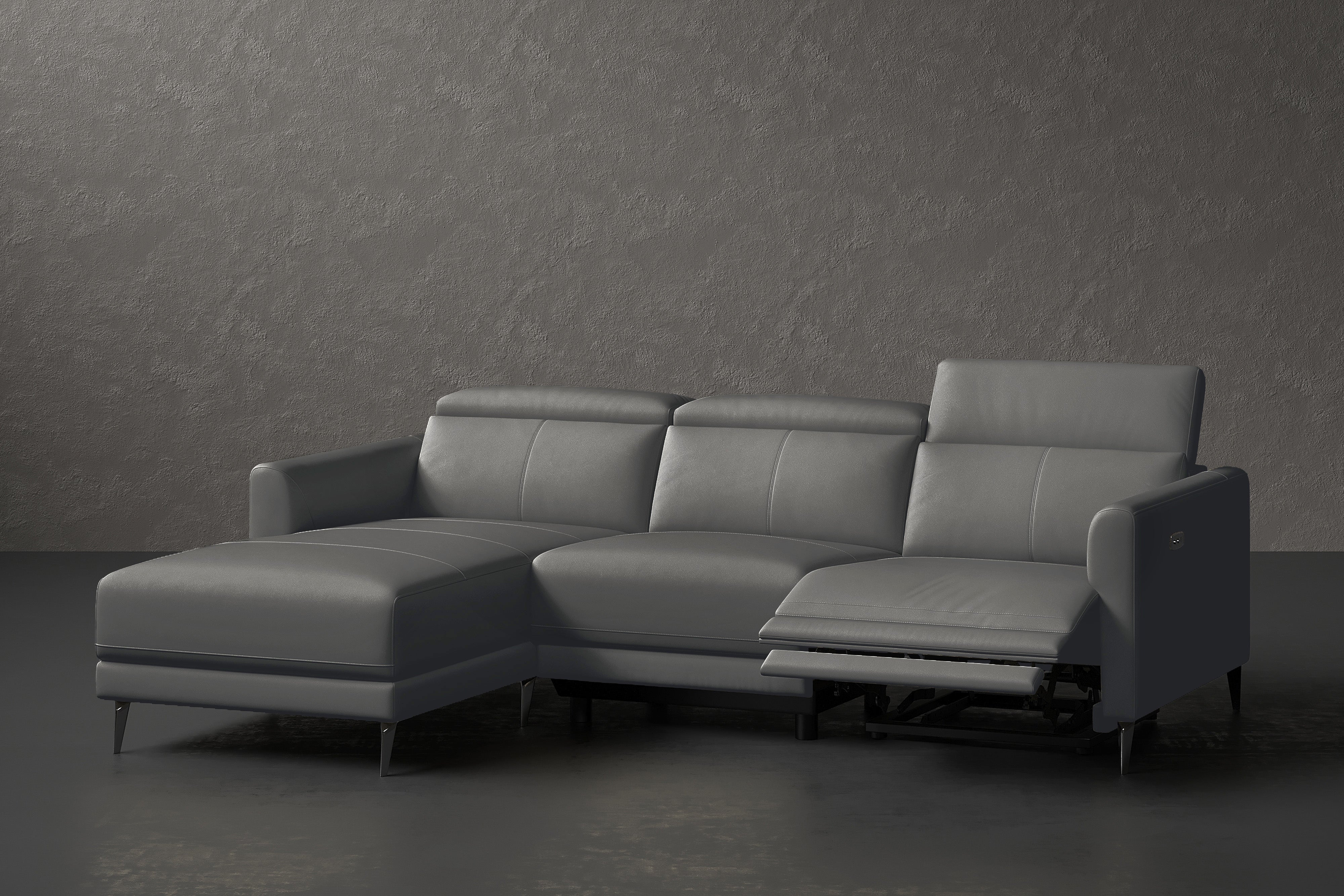 Laurent Leather Reclining Sectional Sofa