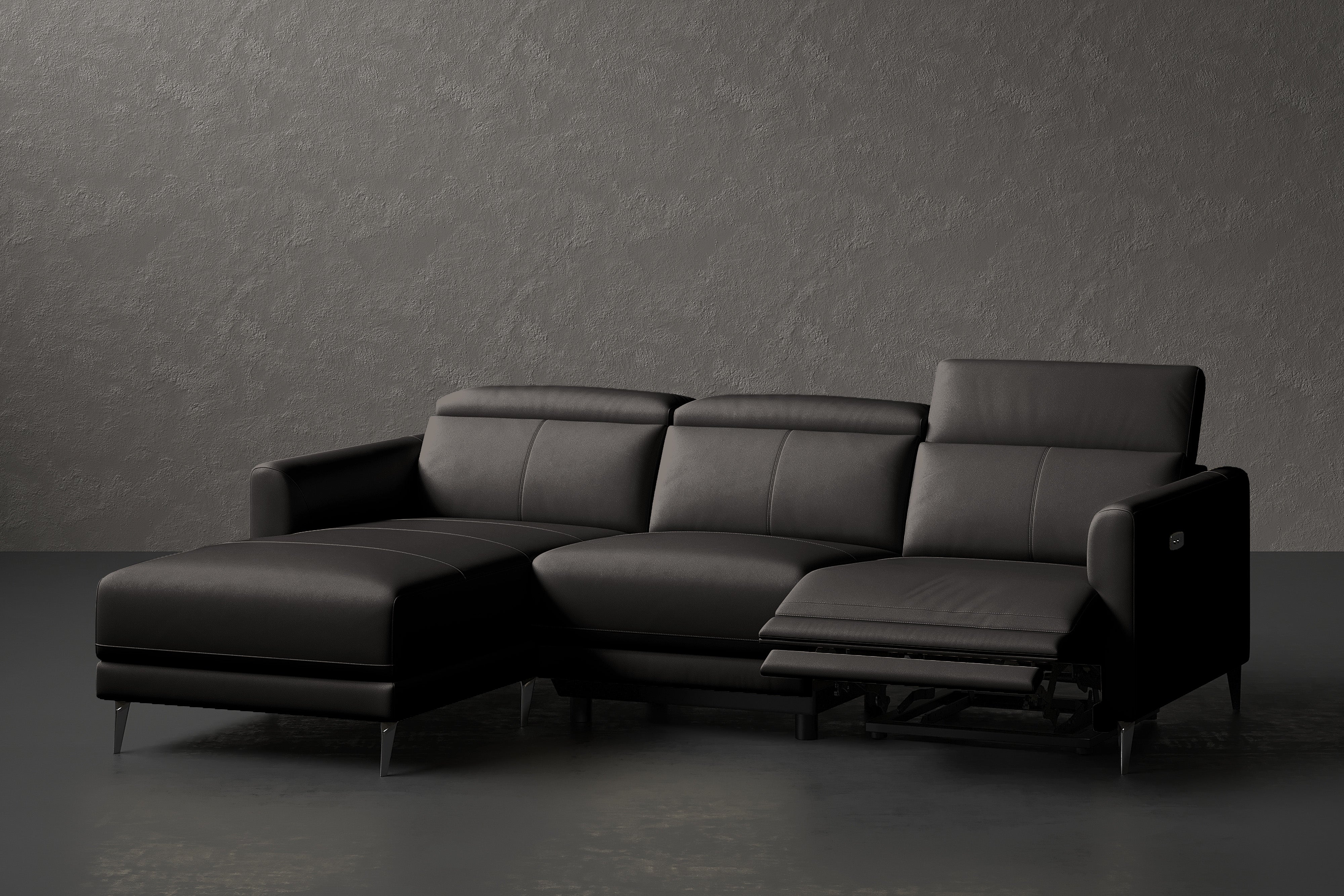 Laurent Leather Reclining Sectional Sofa