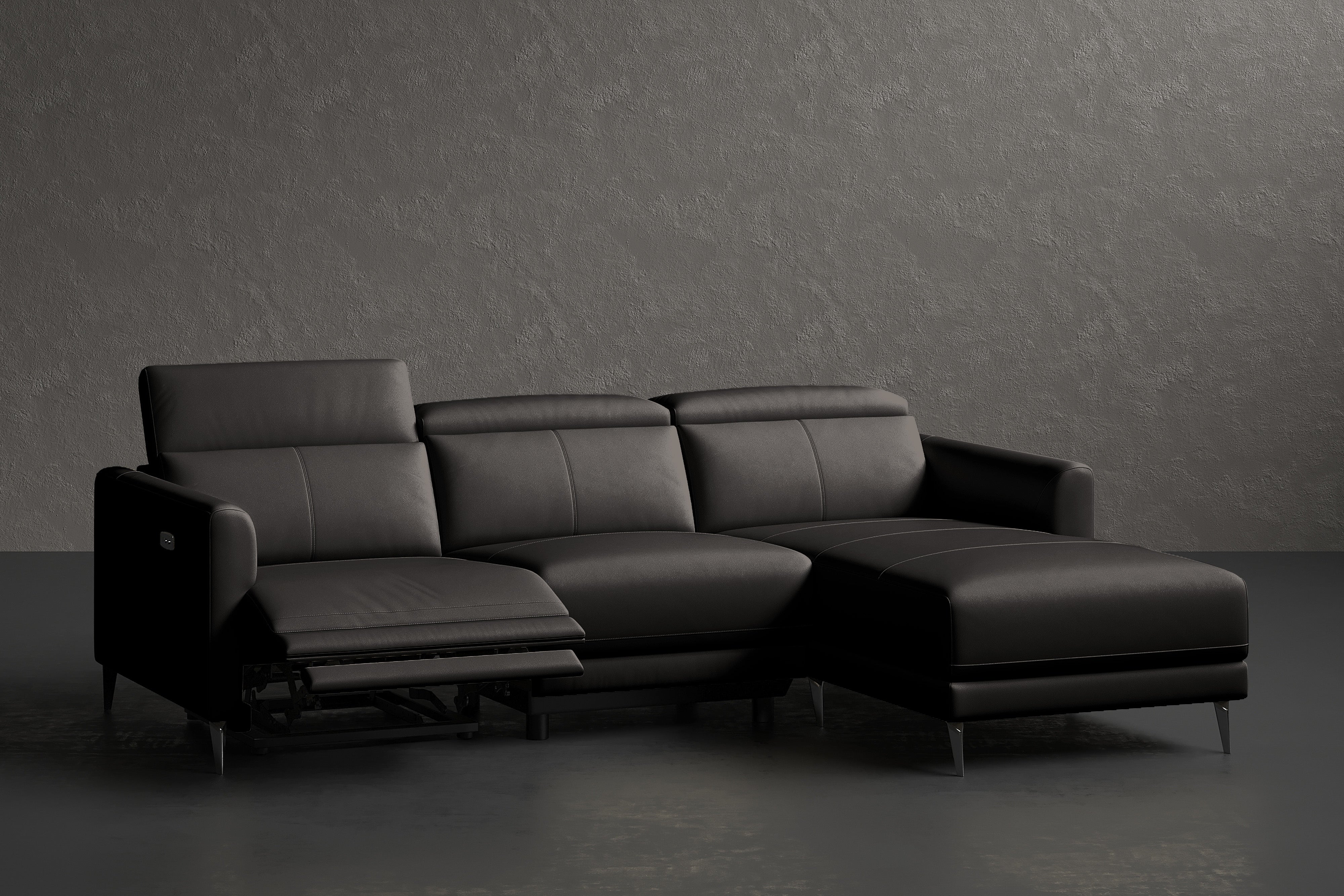 Laurent Leather Reclining Sectional Sofa