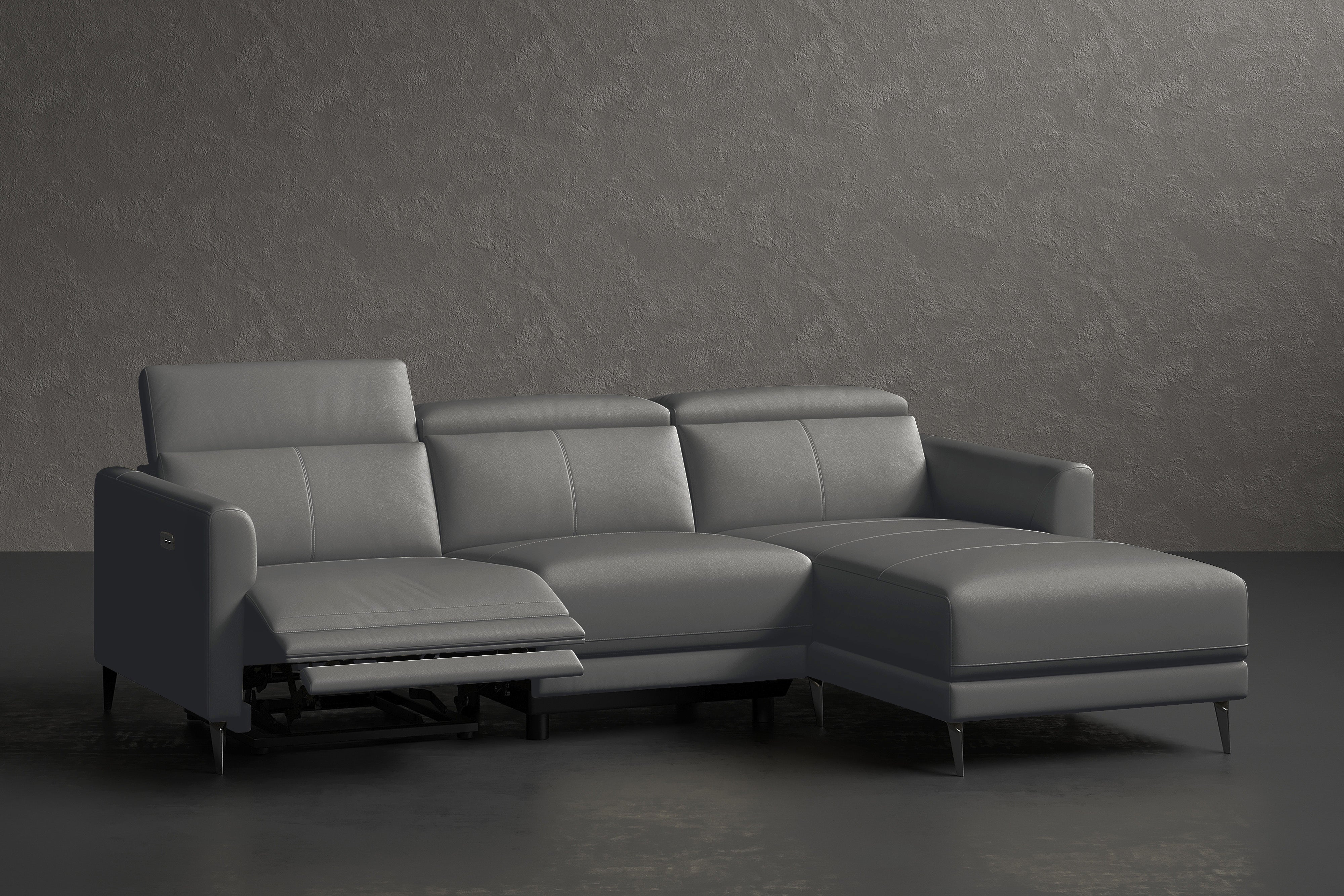 Laurent Leather Reclining Sectional Sofa