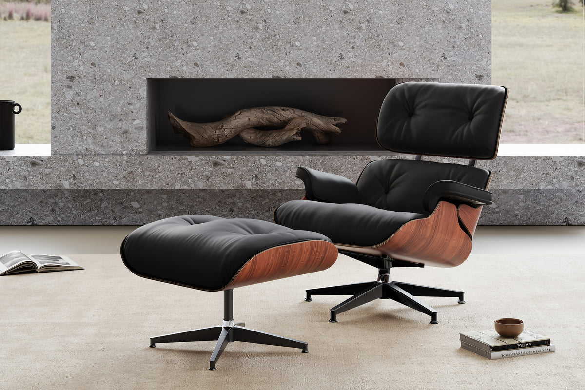 Aria Leather Chair & Ottoman