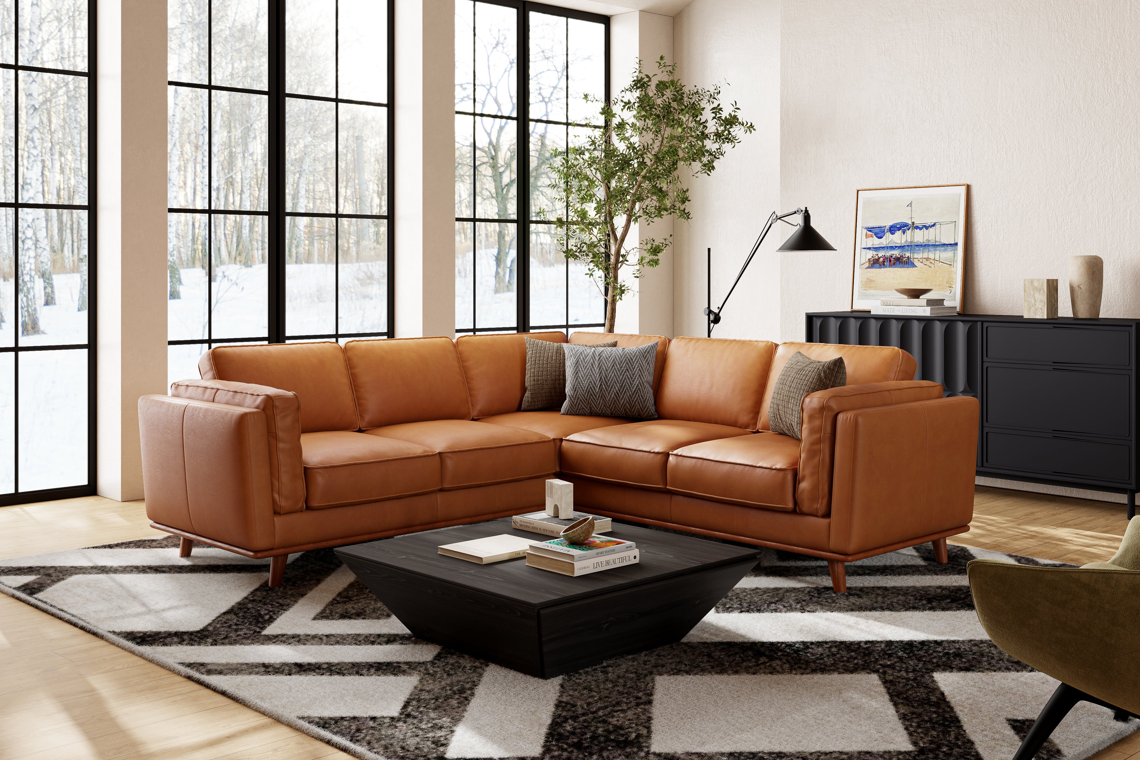 Maestro Leather Corner Sectional Sofa