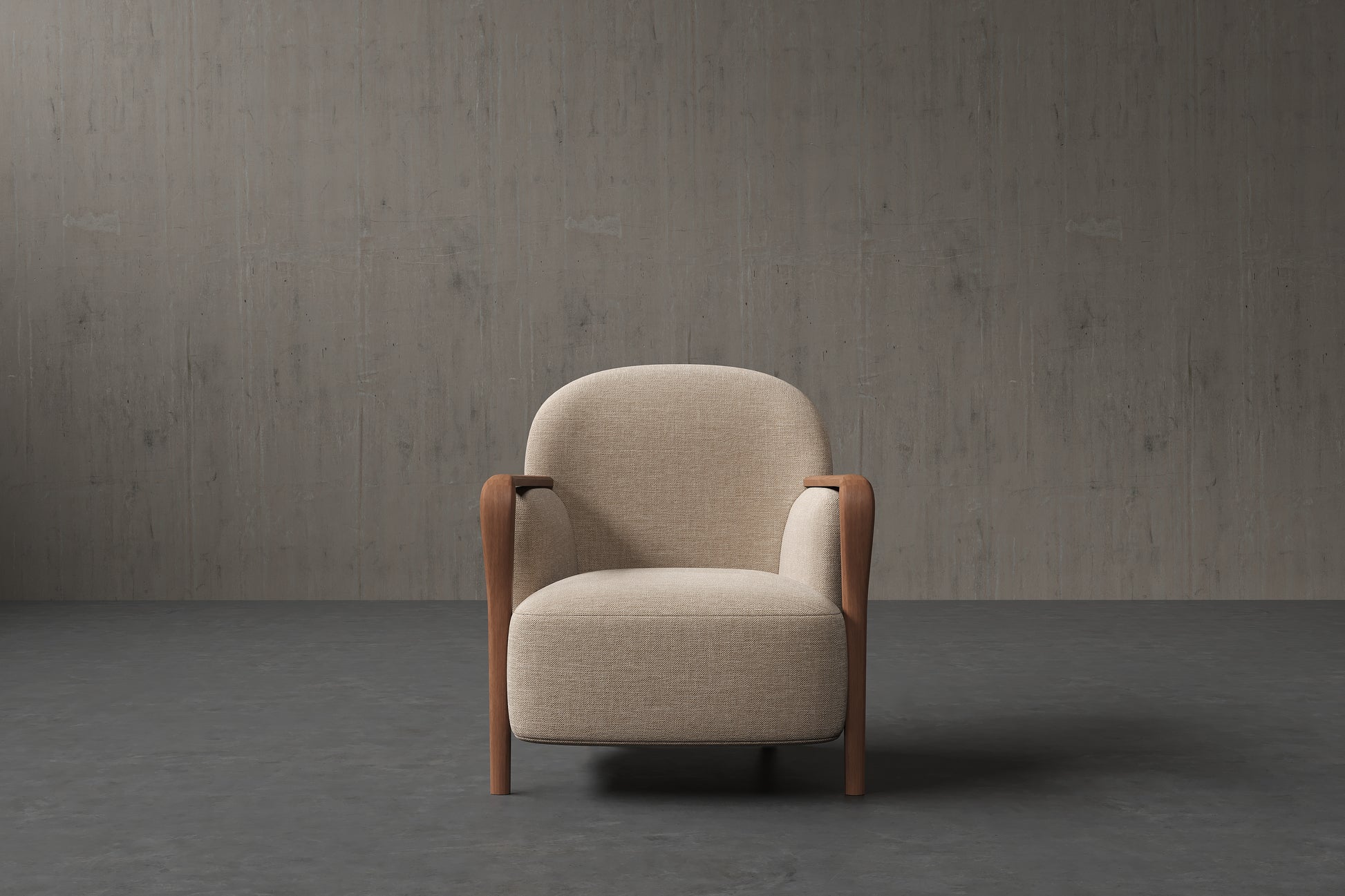 Amara Solid Walnut Wood Performance Fabric Accent Chair with ComfortSoft™ Technology