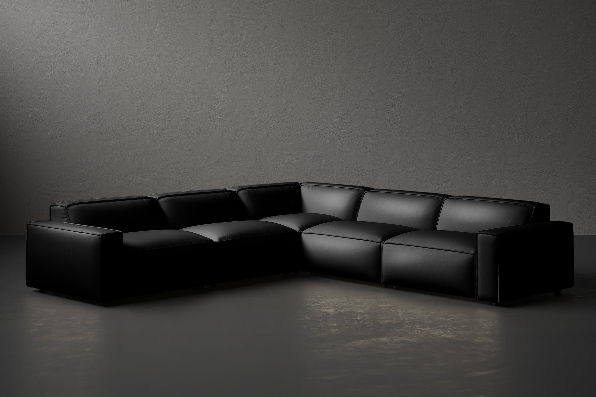 Allodi Full-aniline Leather Modular Corner Sectional Sofa with Feather-Filled