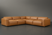 Allodi Full-aniline Leather Modular Corner Sectional Sofa with Feather-Filled