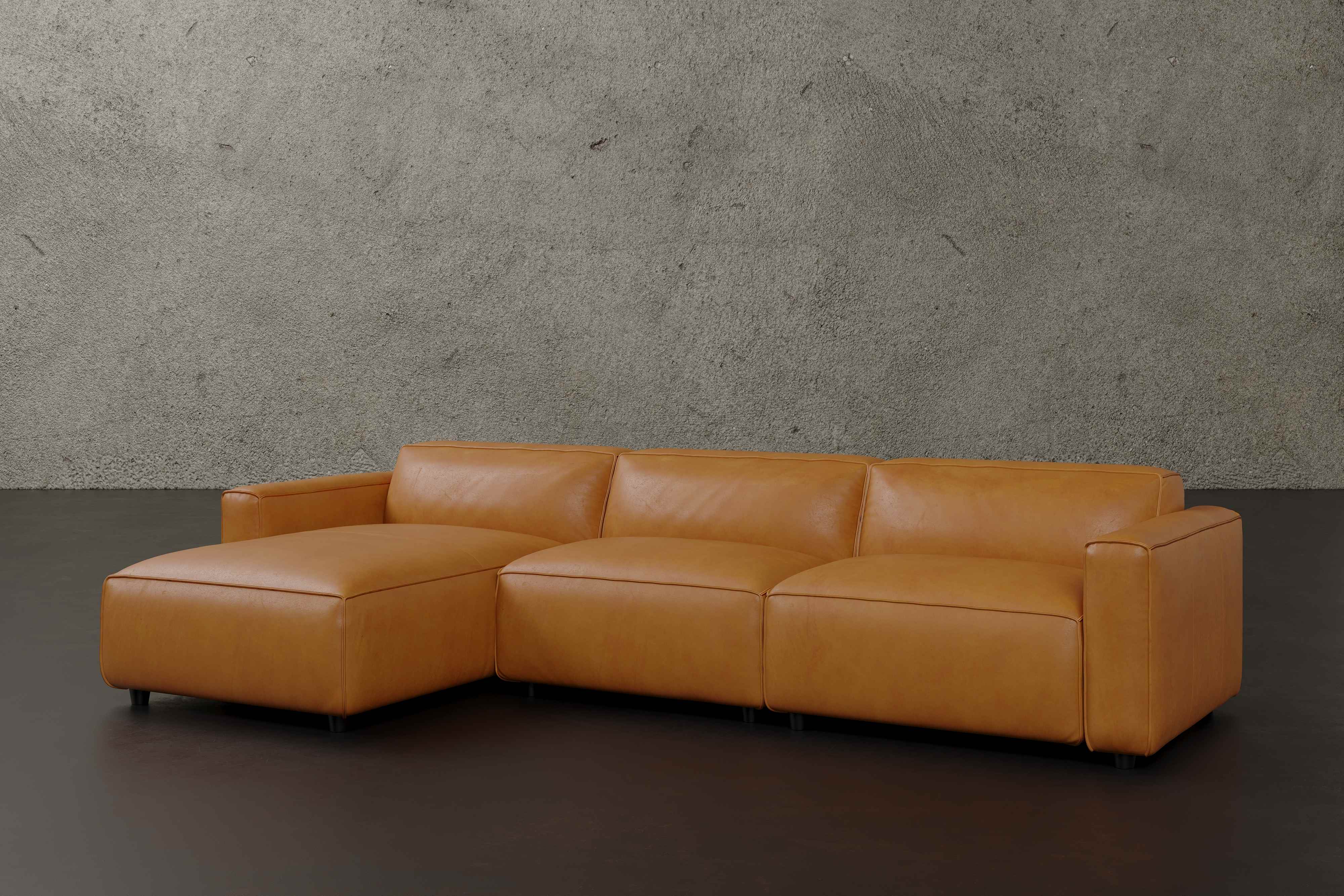Allodi Full-aniline Leather Modular Sectional Sofa with Feather-Filled