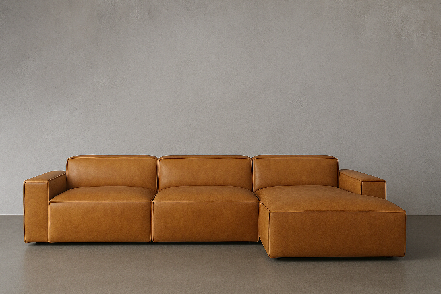 Allodi Full-aniline Leather Modular Sectional Sofa with Feather-Filled