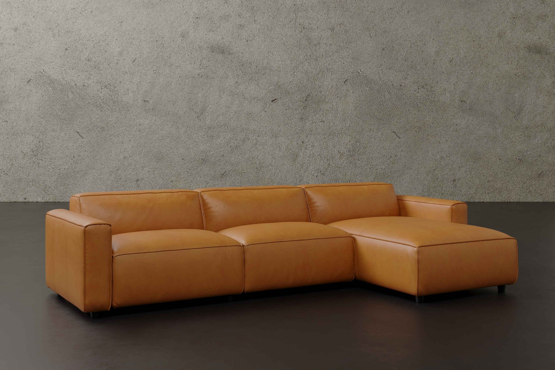 Allodi Full-aniline Leather Modular Sectional Sofa with Feather-Filled