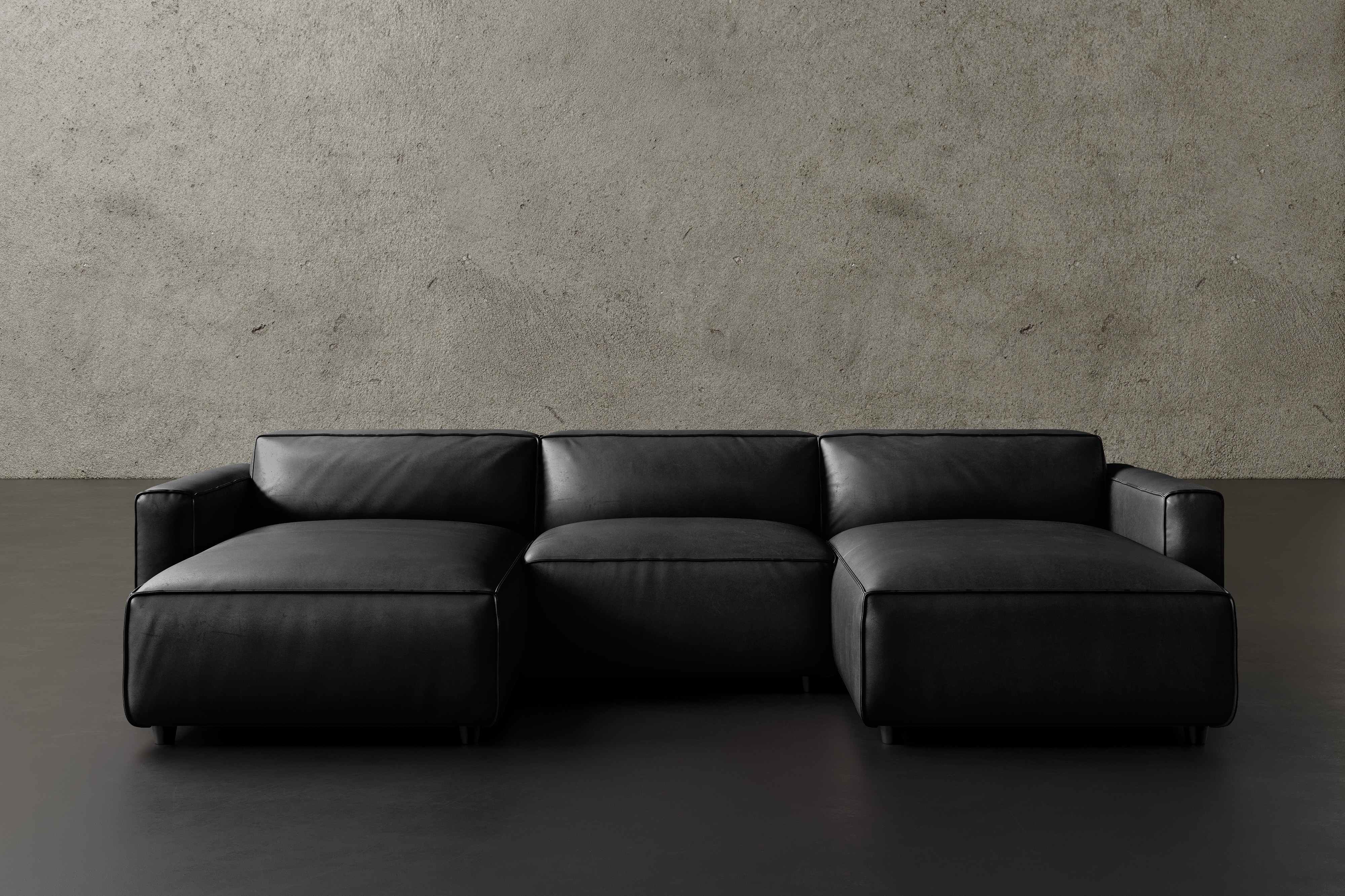 Allodi Full-aniline Leather Modular Sectional Sofa with Feather-Filled