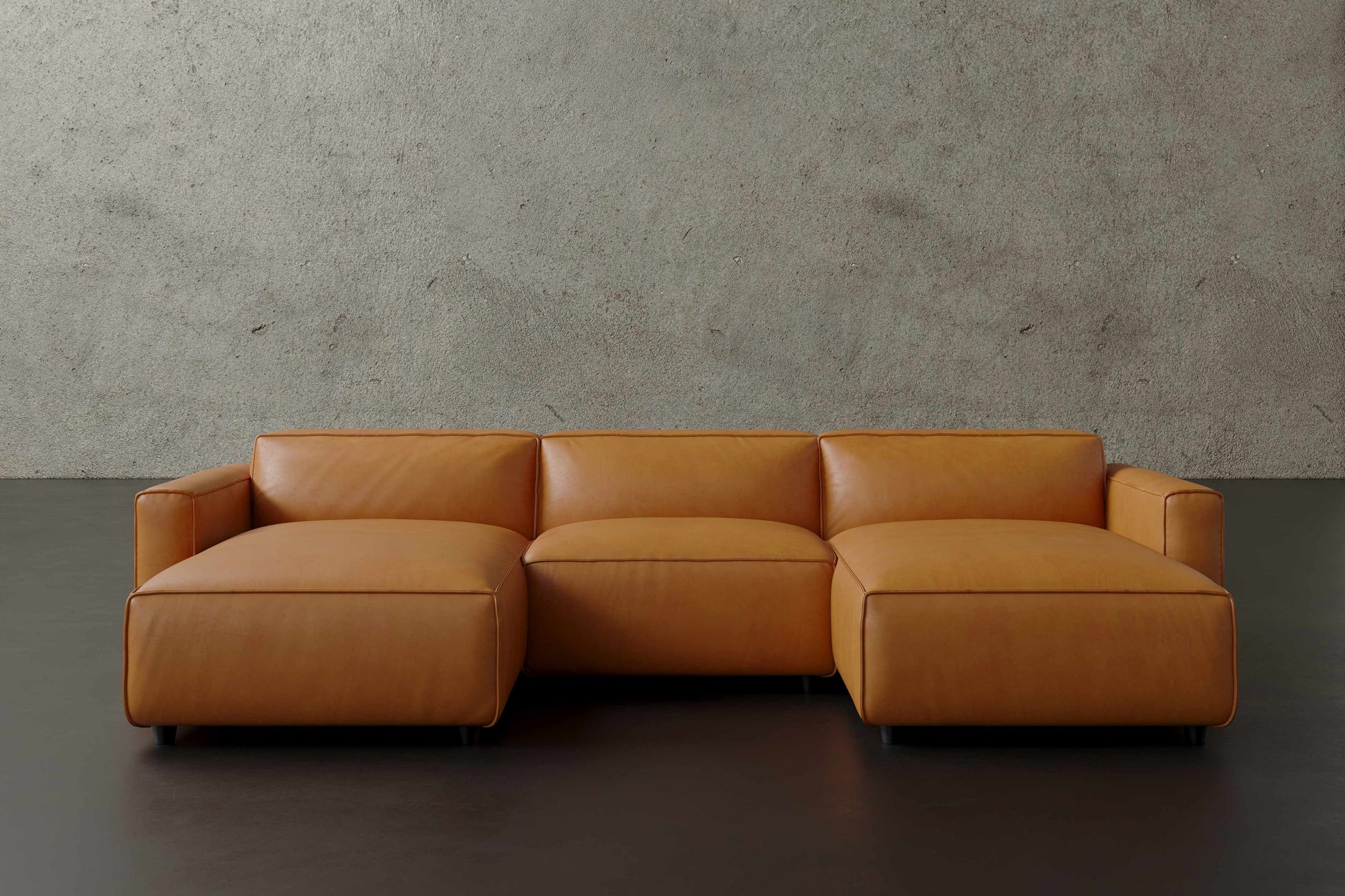 Allodi Full-aniline Leather Modular Sectional Sofa with Feather-Filled