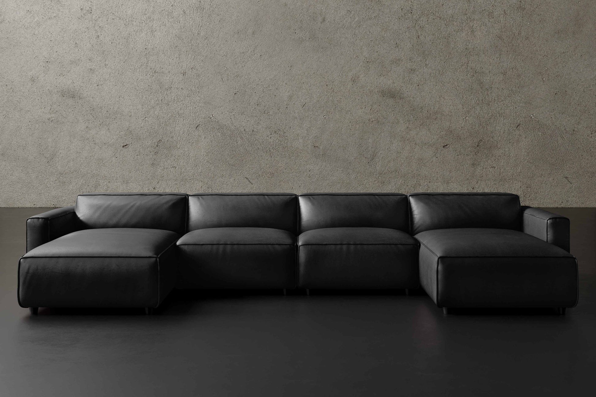 Allodi Full-aniline Leather Modular Extended Sectional Sofa with Feather-Filled