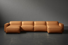 Allodi Leather Modular Extended Sectional Sofa