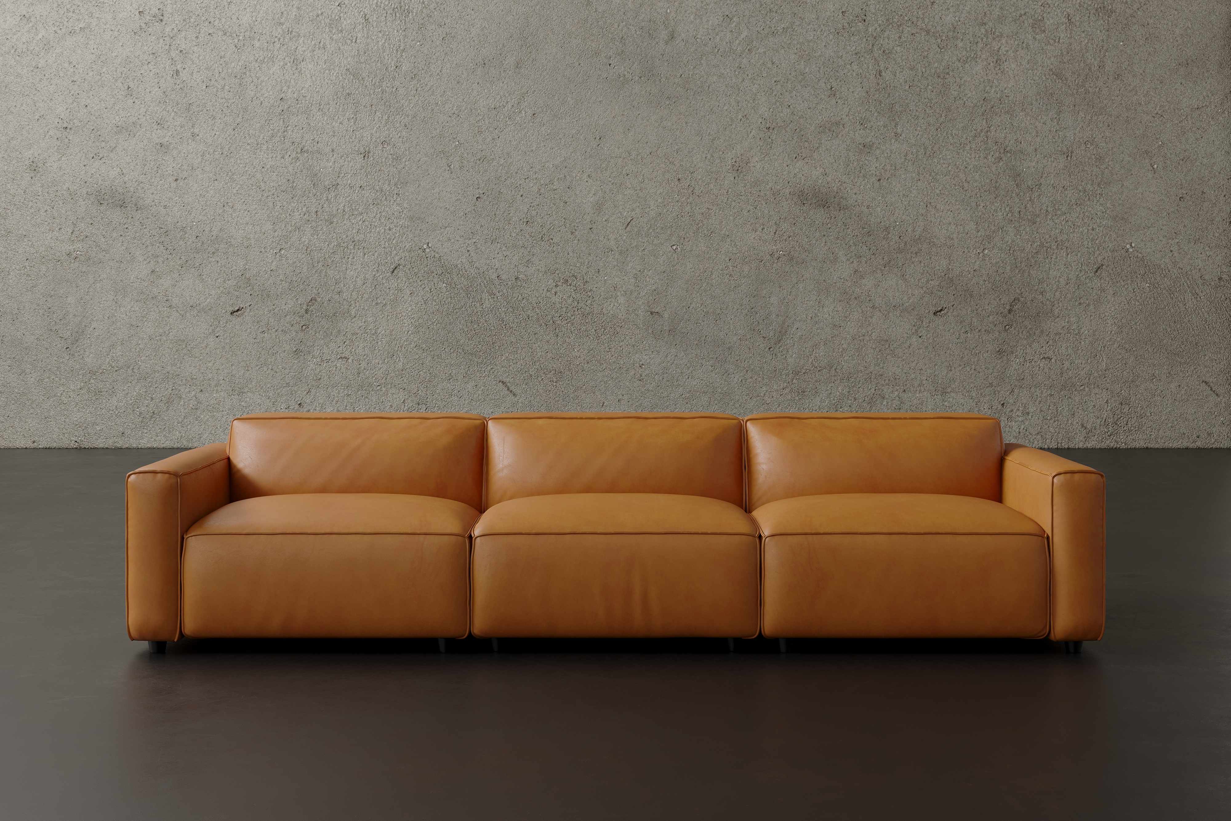 Allodi Full-aniline Leather Modular Sofa with feather-filled