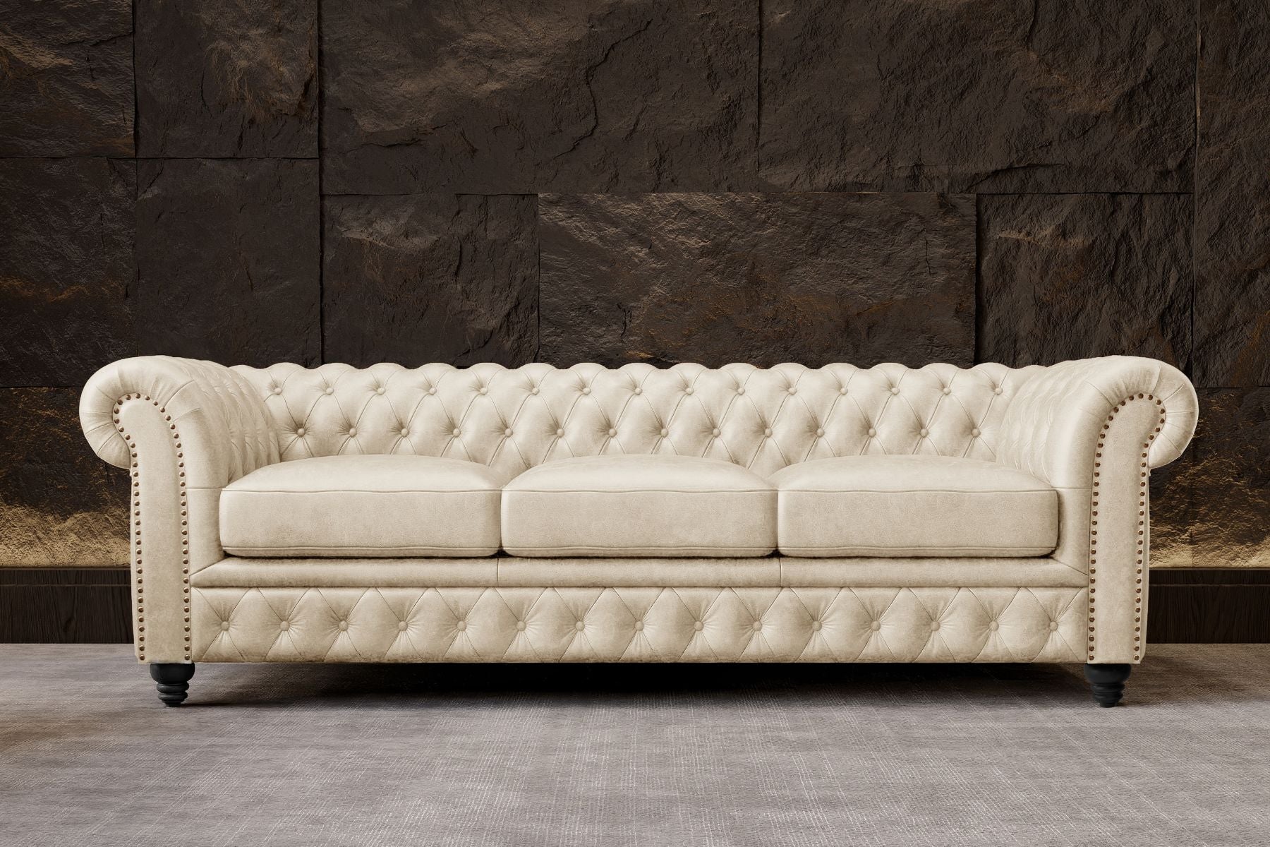 Figaro Nordic Hygge™ Leather Chesterfield Sofa