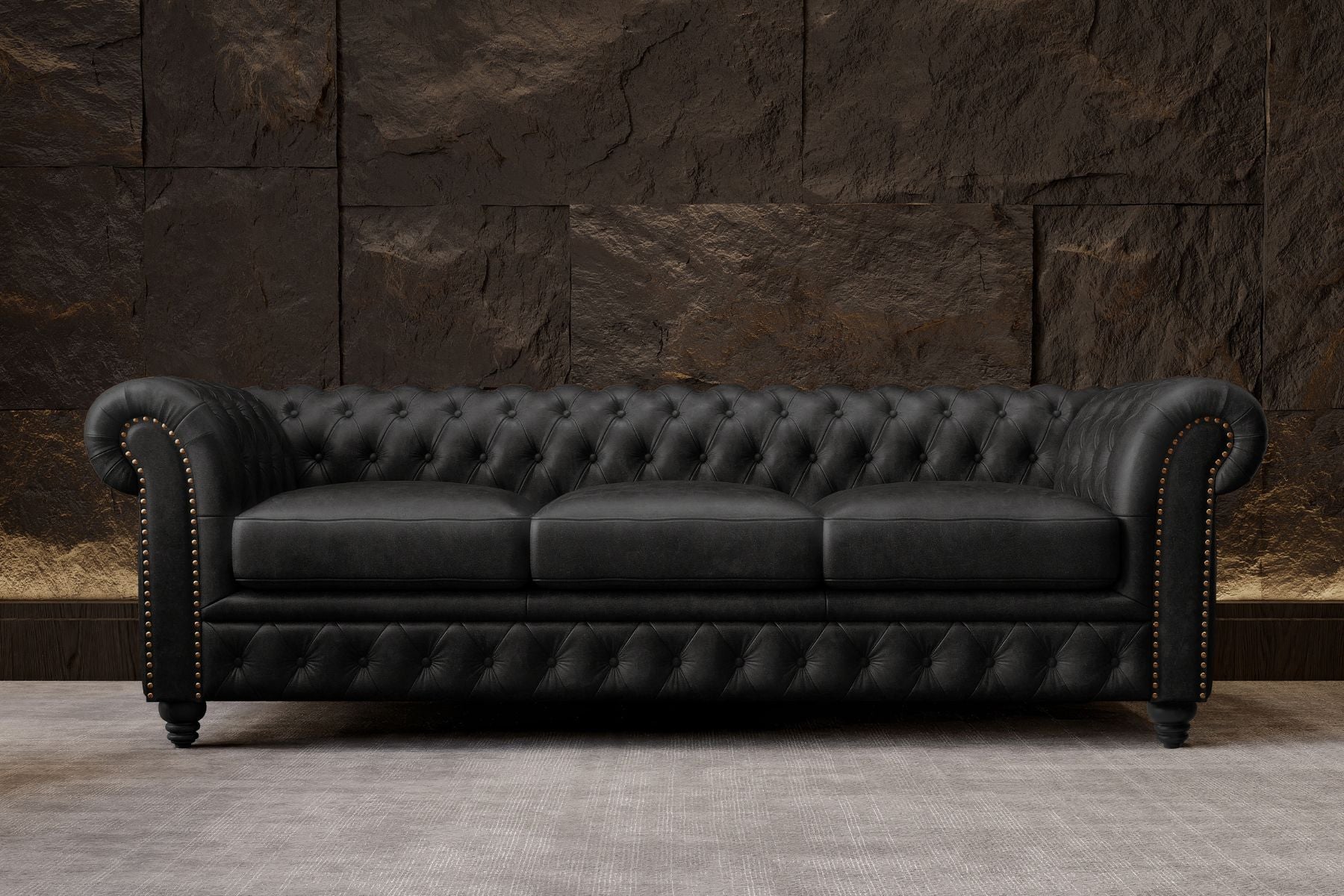 Figaro Nordic Hygge™ Leather Chesterfield Sofa