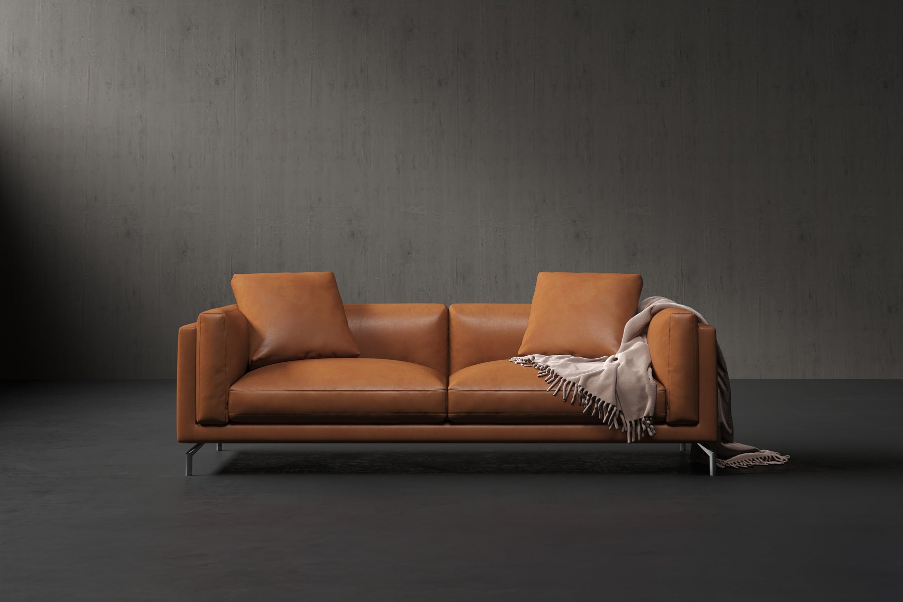 Siegfrid Nordic Hygge™ Leather Sofa With Down Feather Filling