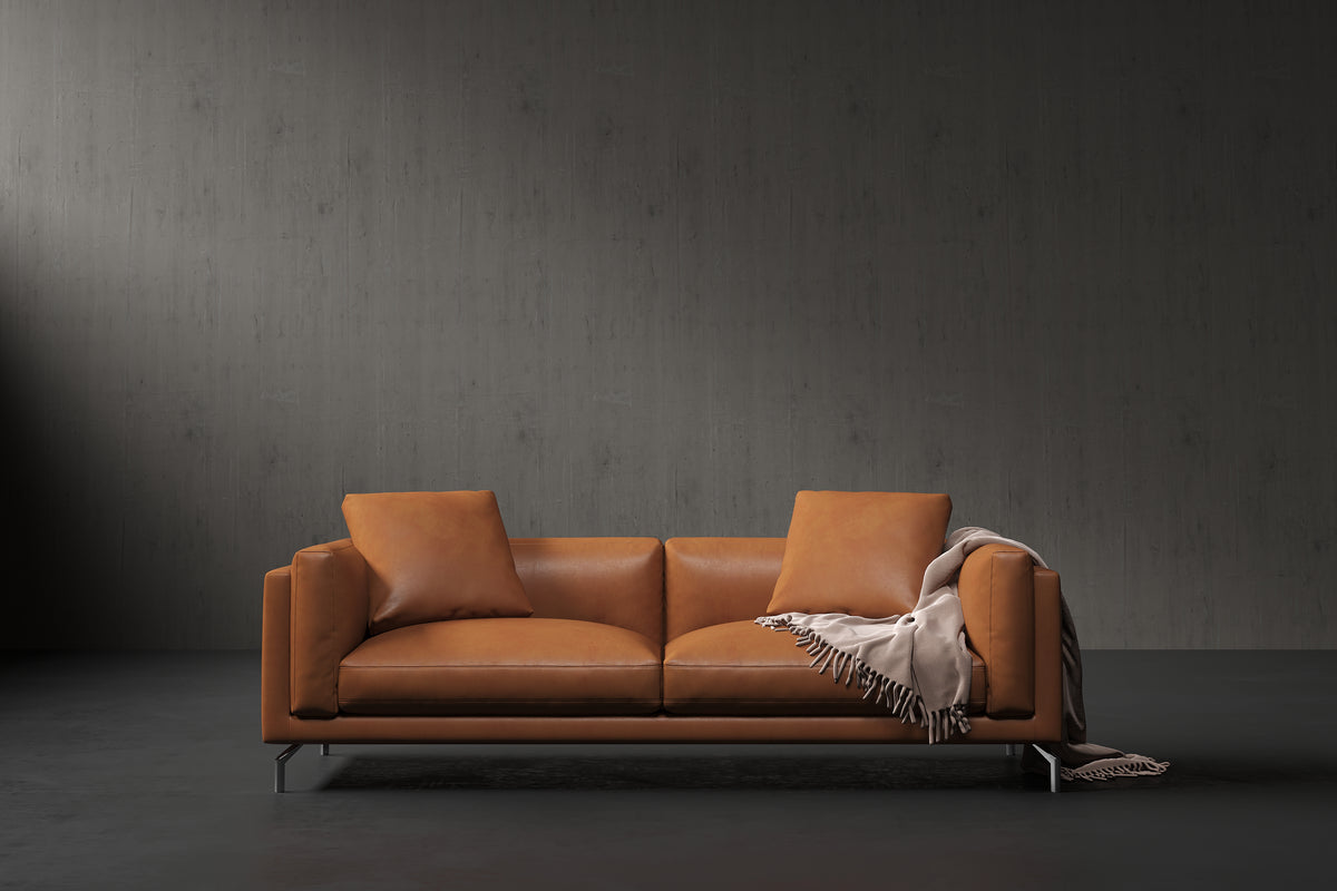 Siegfrid Leather Wide Seats Sofa