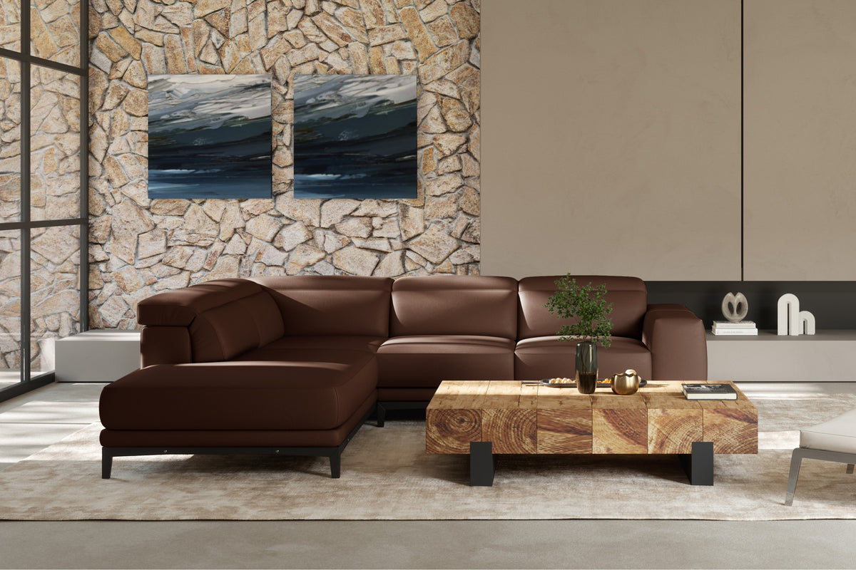 Brun Leather Sectional Sofa