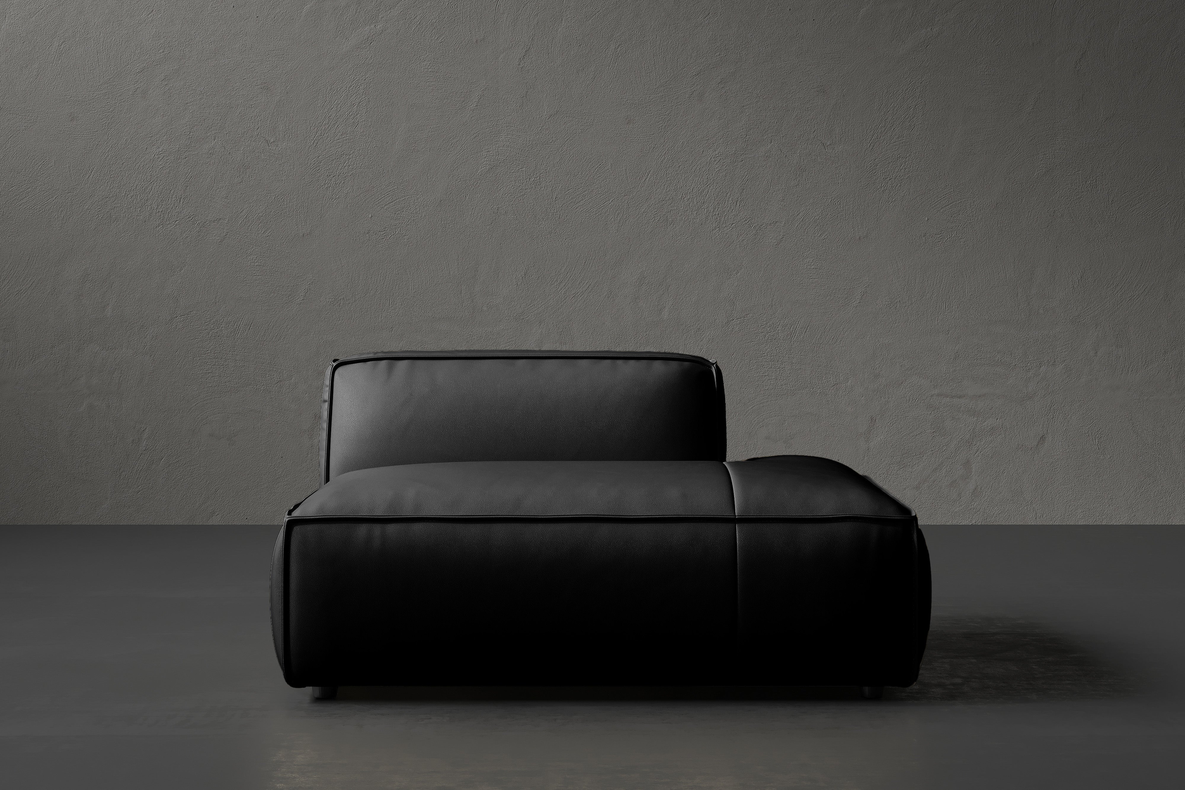 Allodi Full-aniline Leather Right Open-End Sofa Module with Feather-Filled