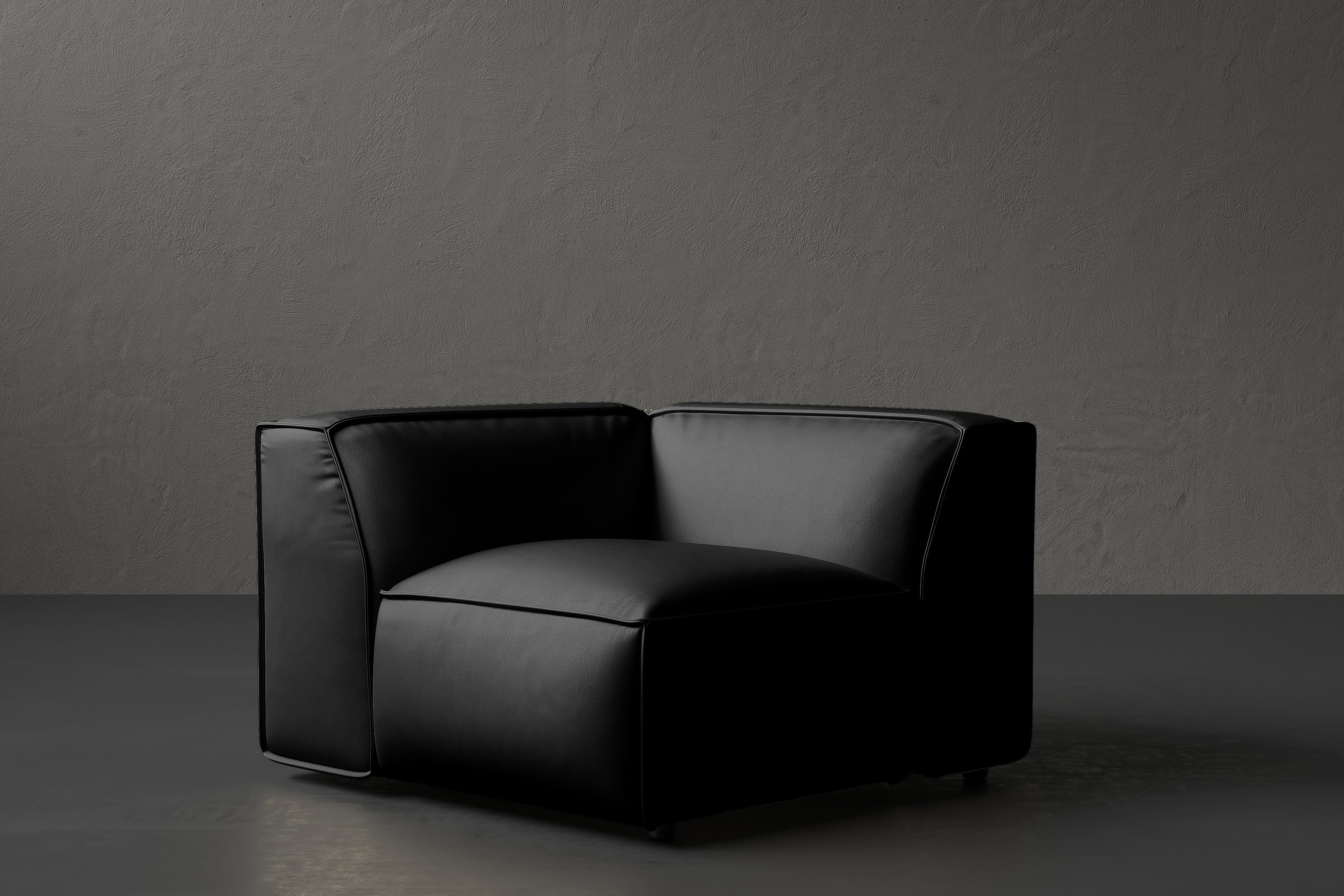 Allodi Full-aniline Leather Corner Sofa Module with Feather-Filled