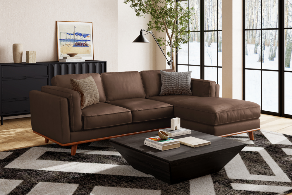 Maestro Leather Chaise Sectional Sofa