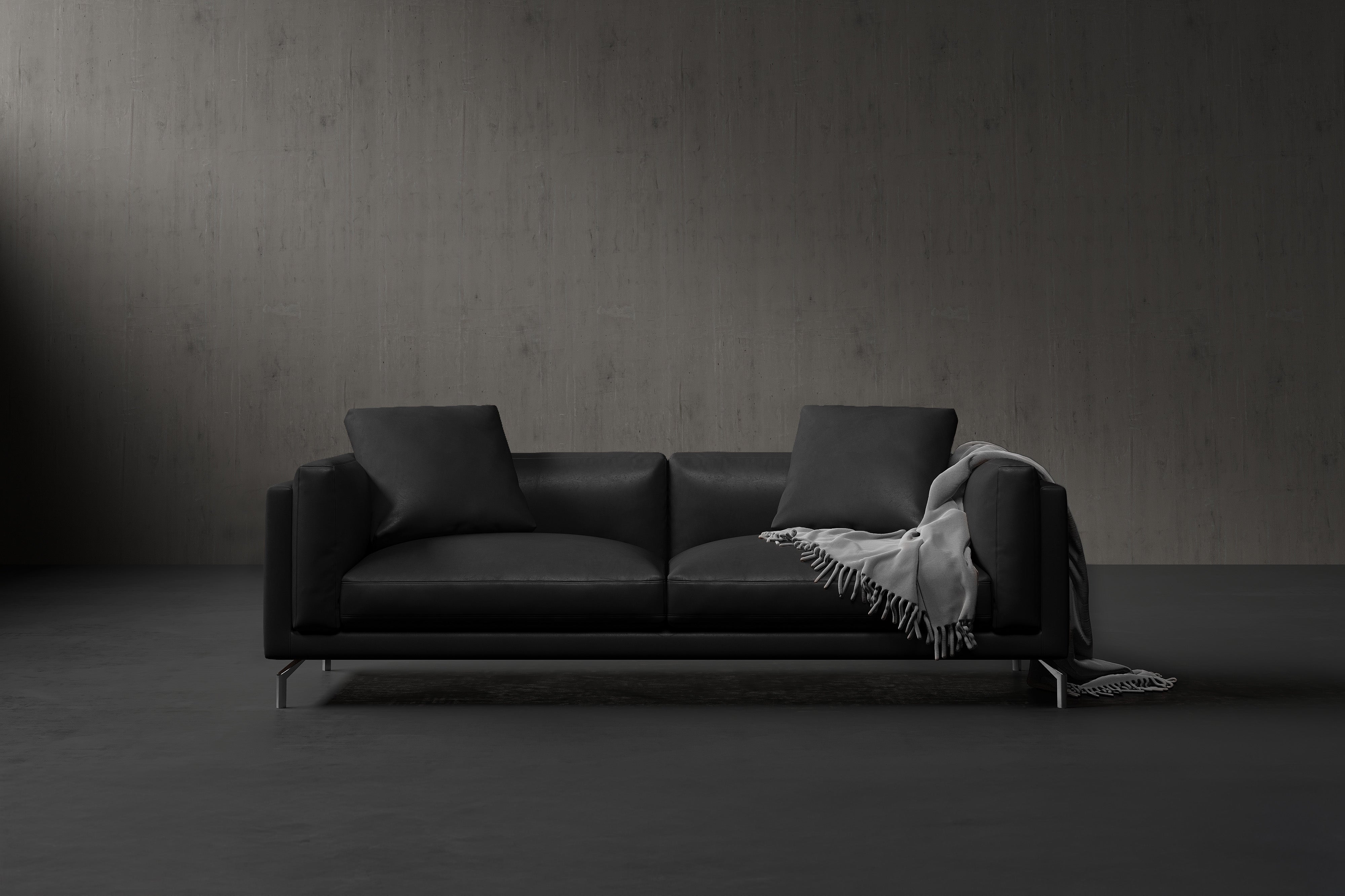 Siegfrid Leather Wide Seats Sofa