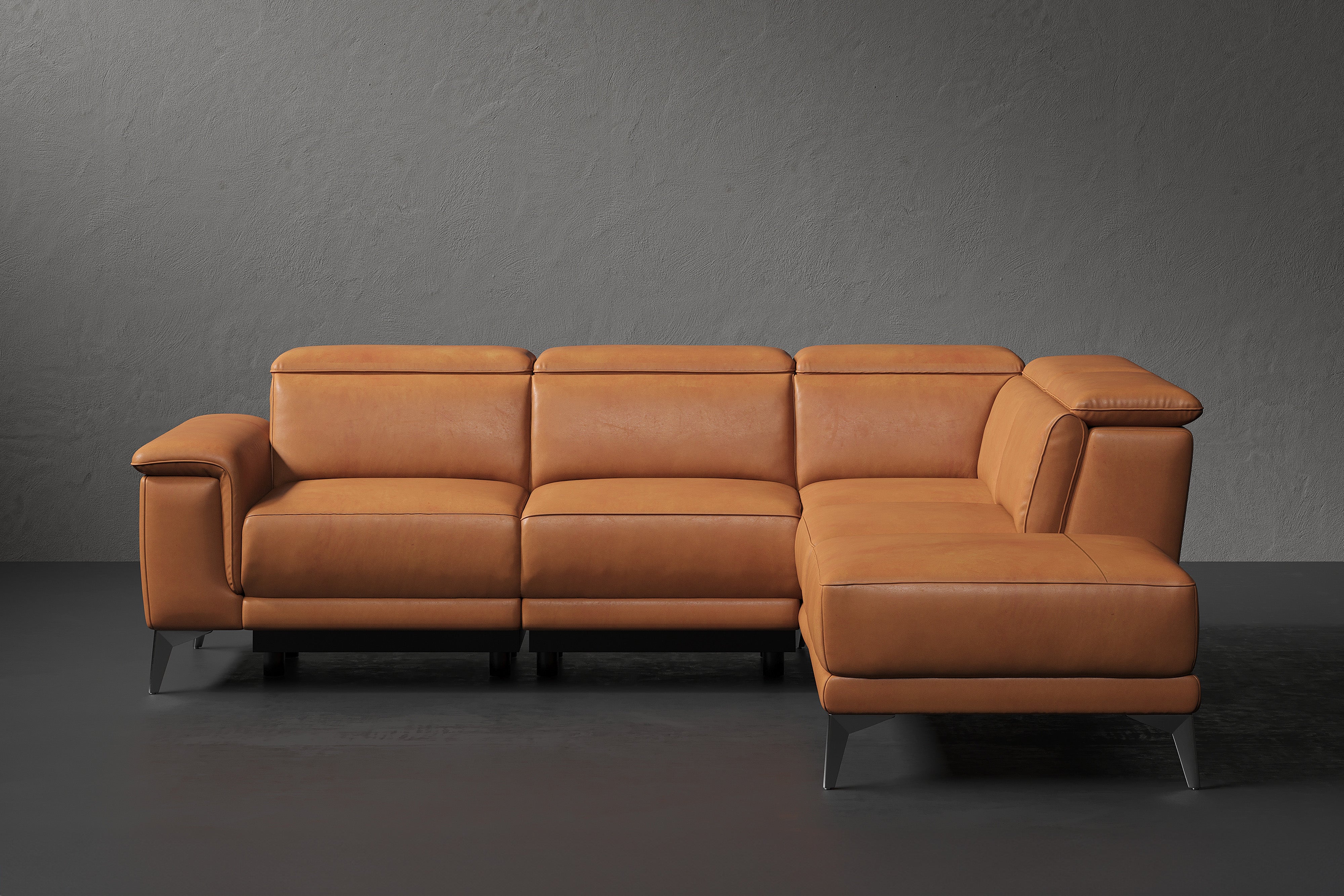 Millet Leather Reclining Sectional Sofa