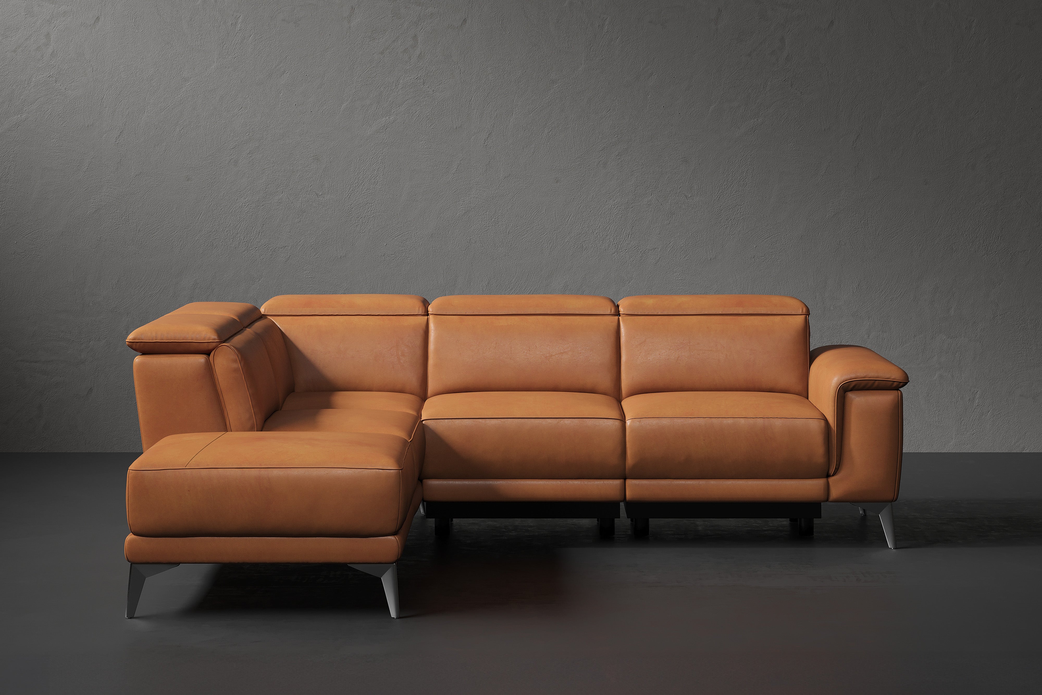 Millet Leather Reclining Sectional Sofa