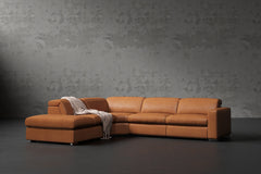 Skytte Leather Reclining Sectional Sofa