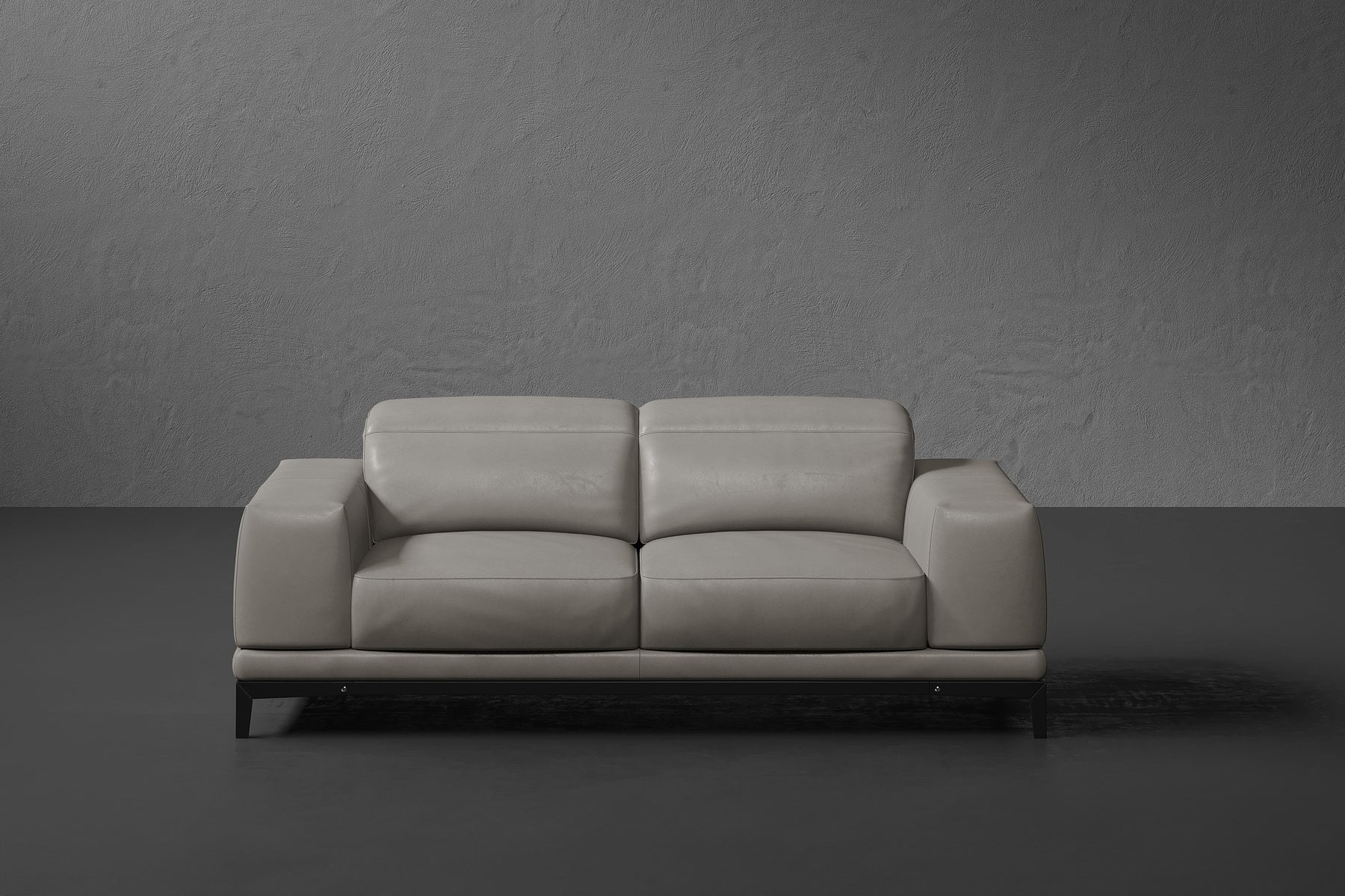 Brun Leather Sofa with Adjustable Headrests
