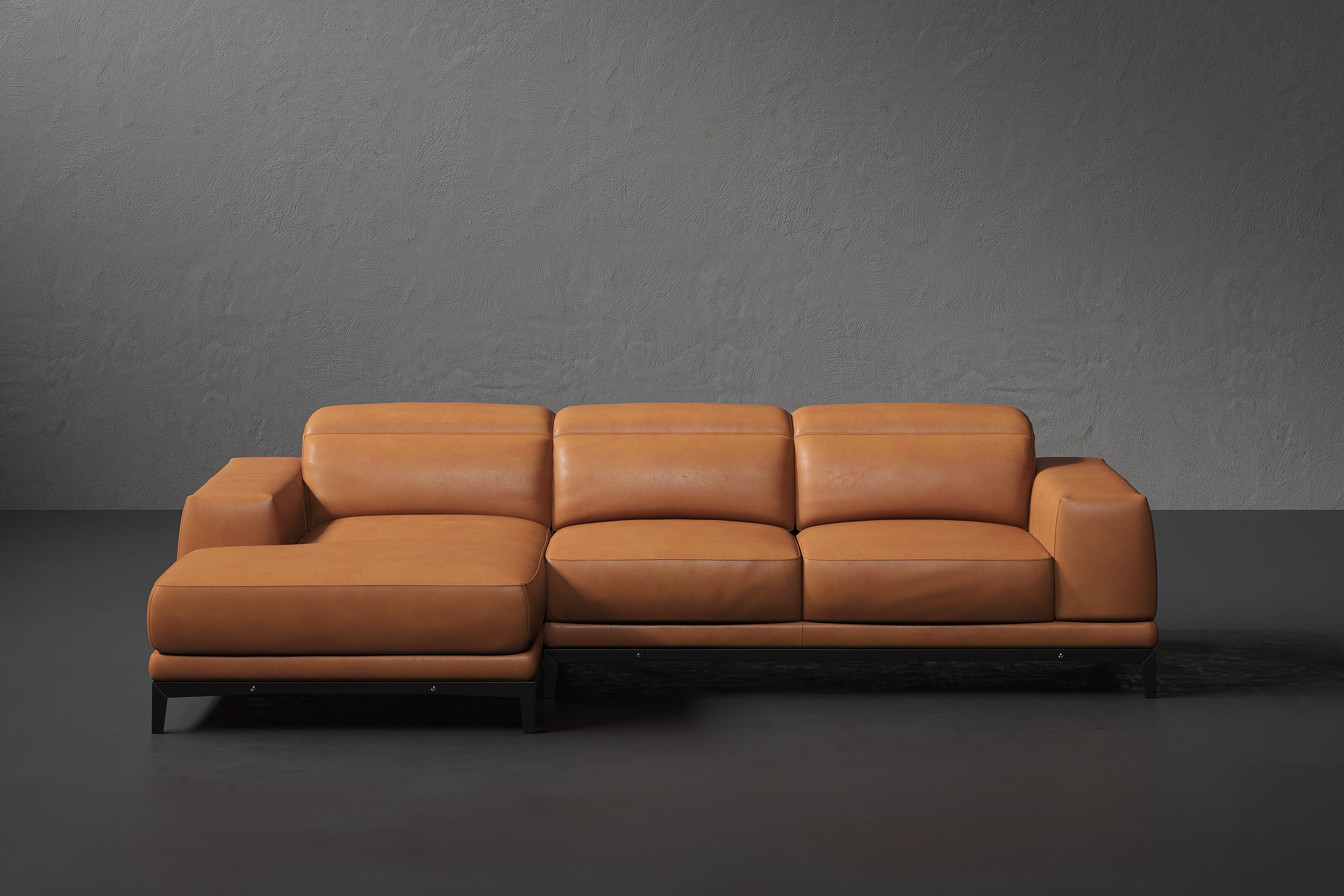 Brun Leather Sectional Sofa