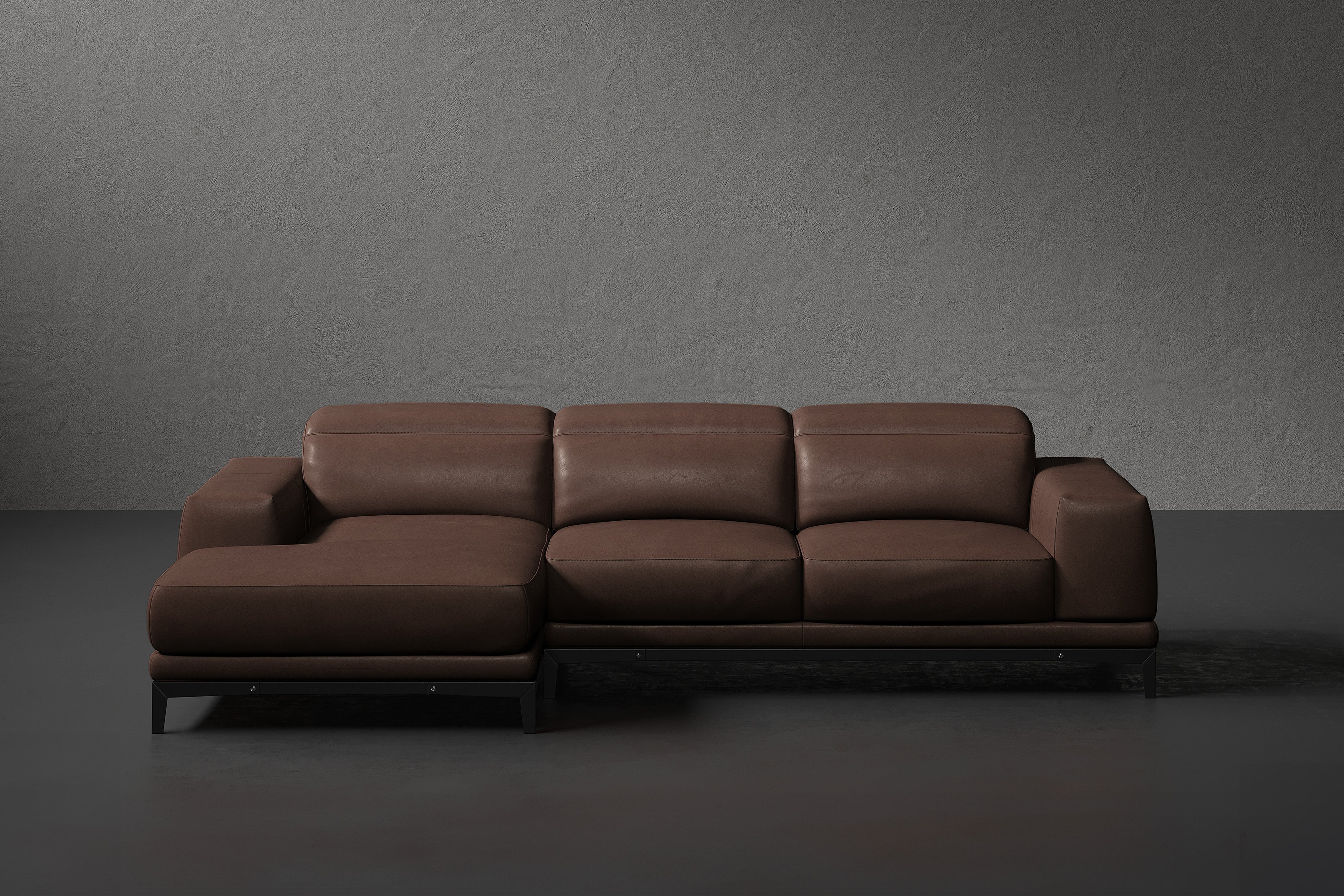 Brun Leather Sectional Sofa