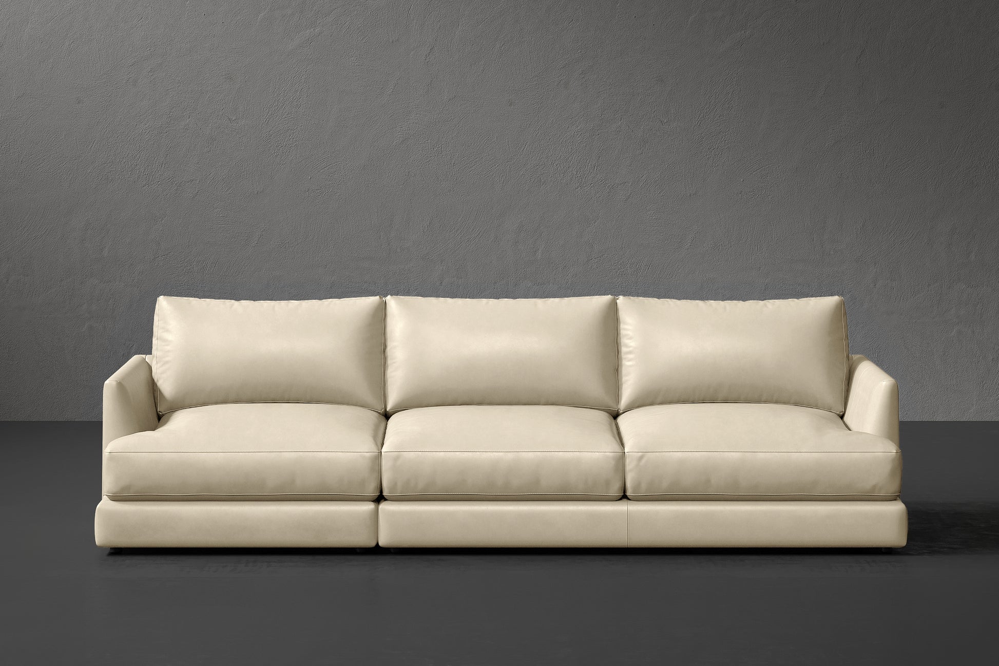 Vidal Solid Ash Wood Nordic Hygge™ Leather Sofa with ComfortSoft™ Technology