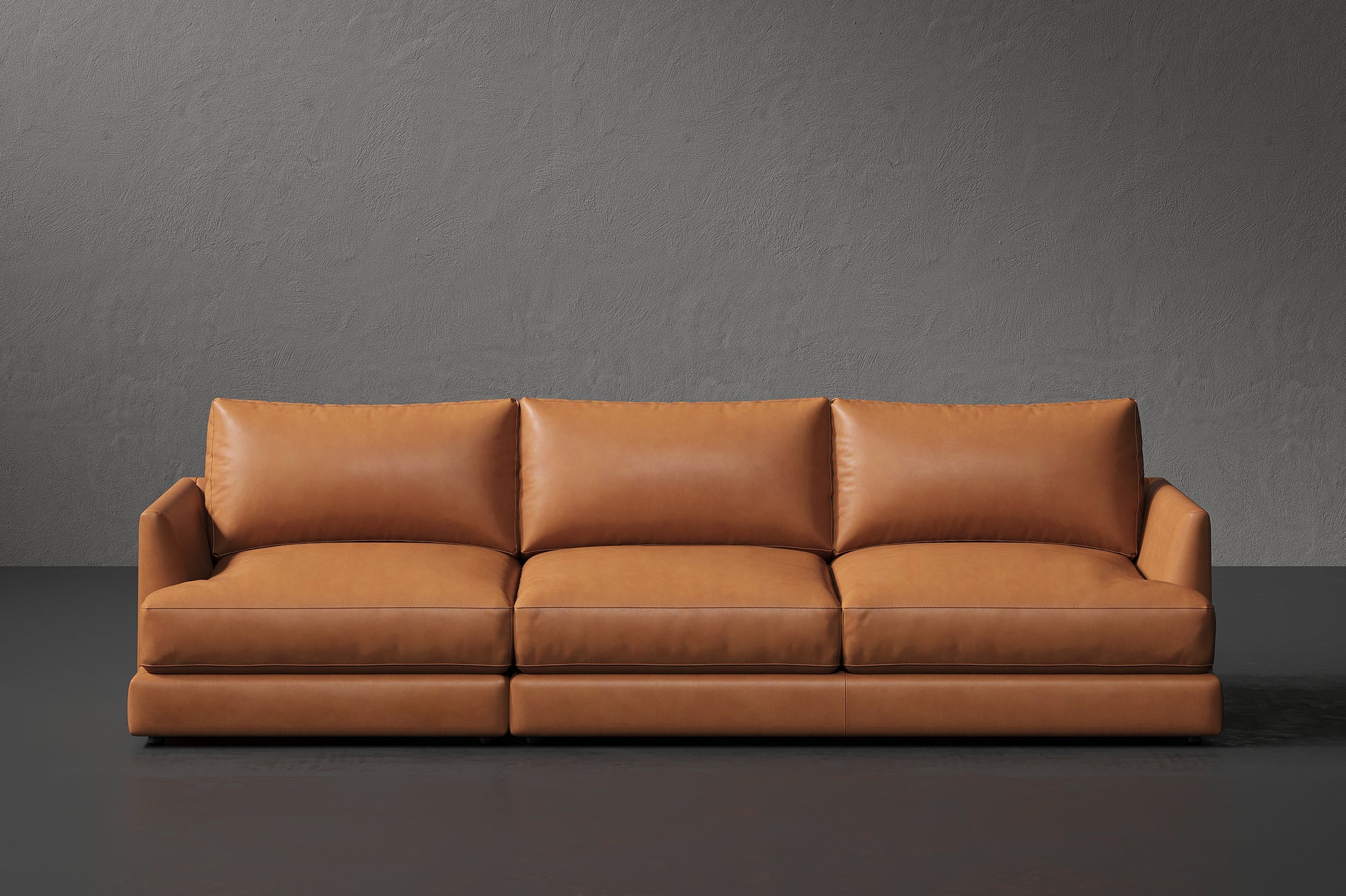 Vidal Solid Ash Wood Nordic Hygge™ Leather Sofa with ComfortSoft™ Technology