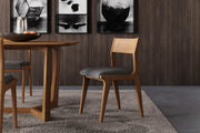Dupont Teak Wood Linen-like Fabric Dining Chair