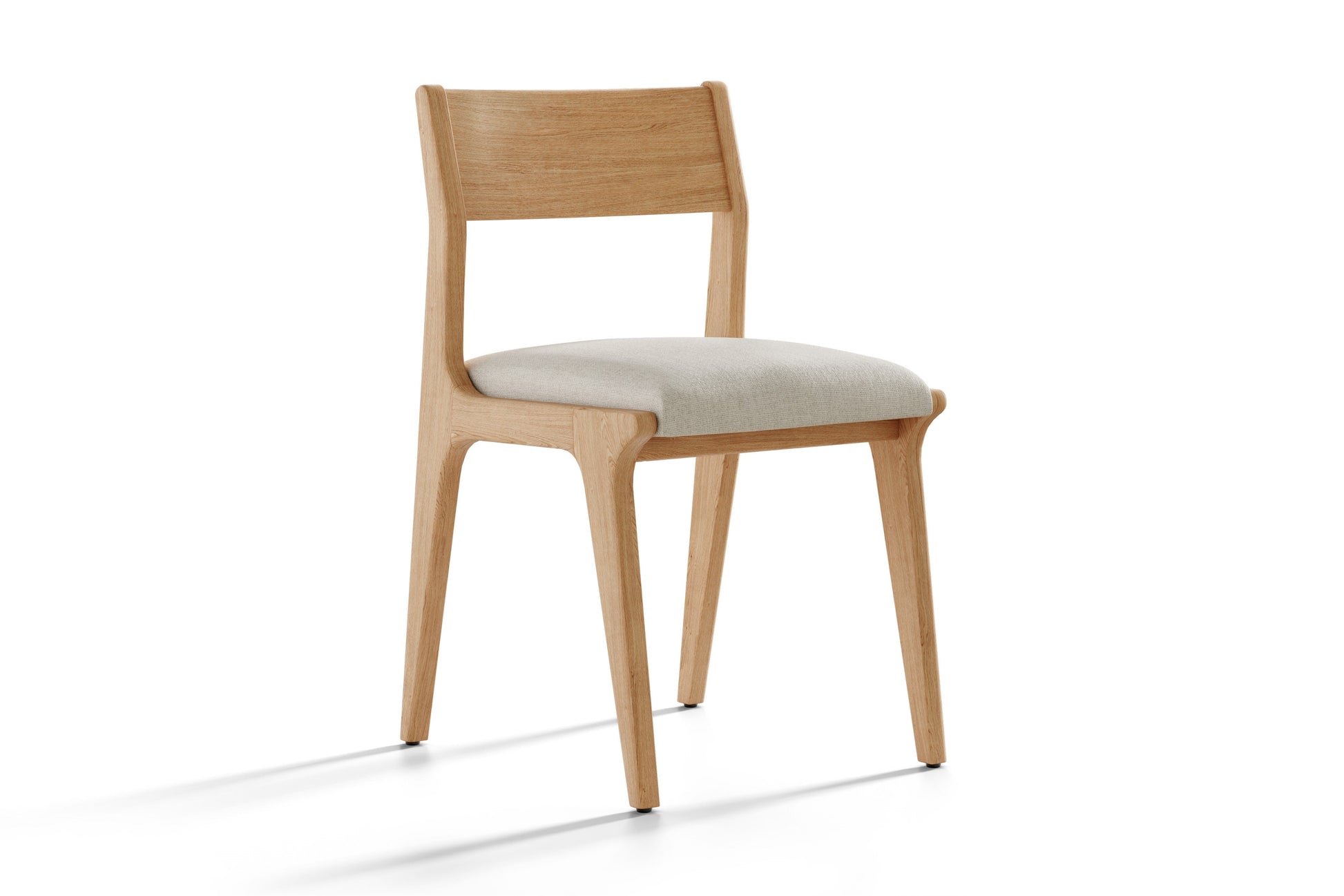 Dupont Teak Wood Linen-like Fabric Dining Chair