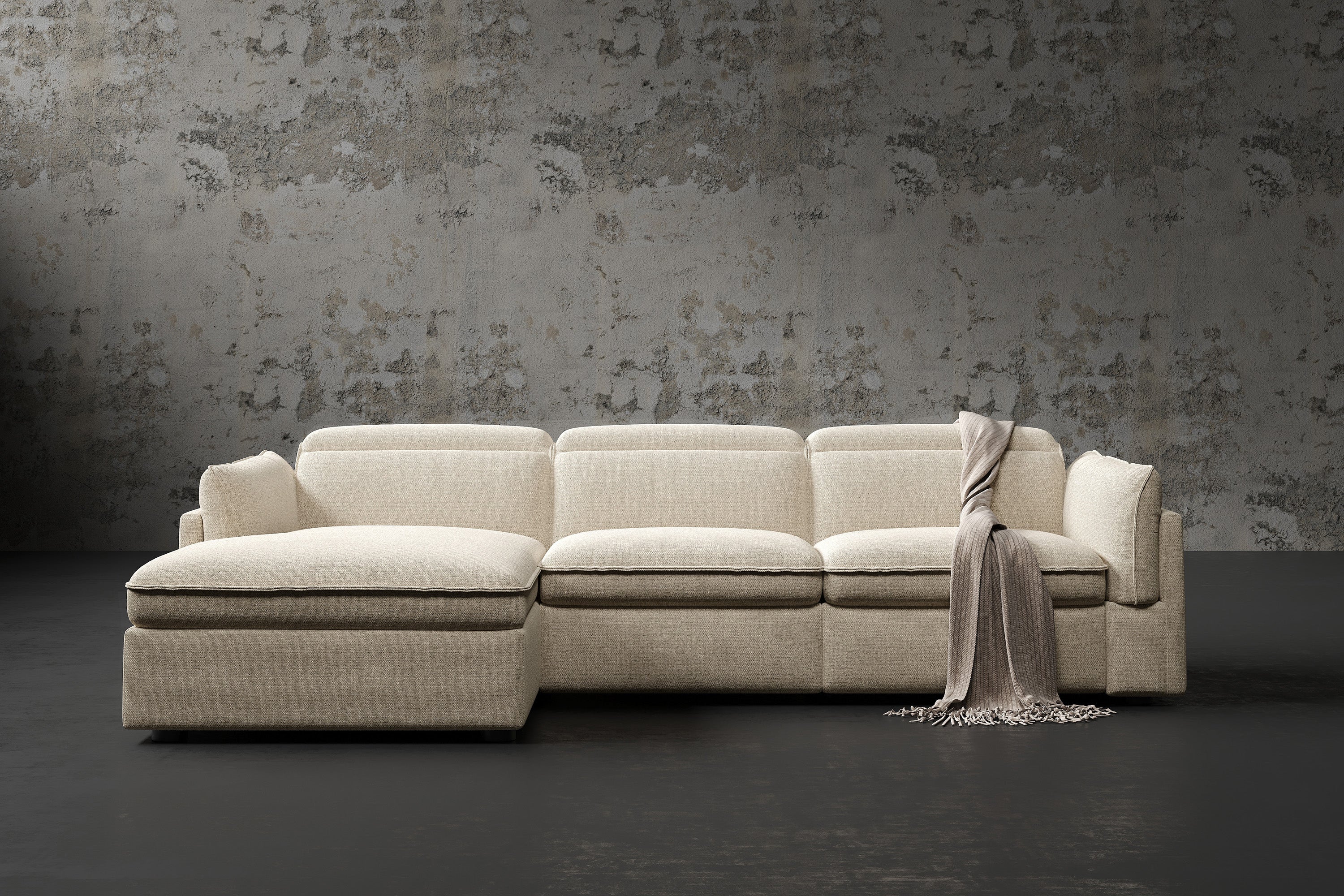 Bocelli Cloud Fabric Recliner Sectional Sofa