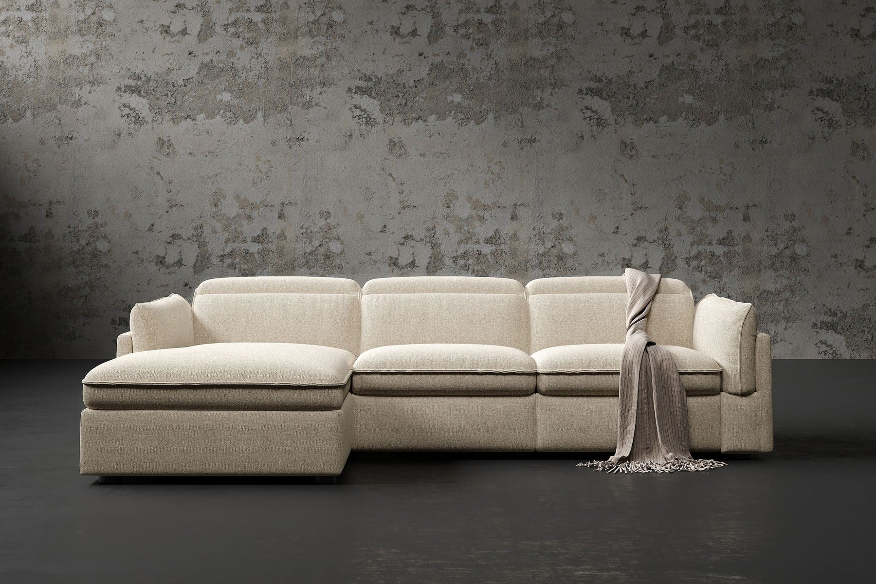 Bocelli 116" Cloud Fabric Reclining Sectional Sofa