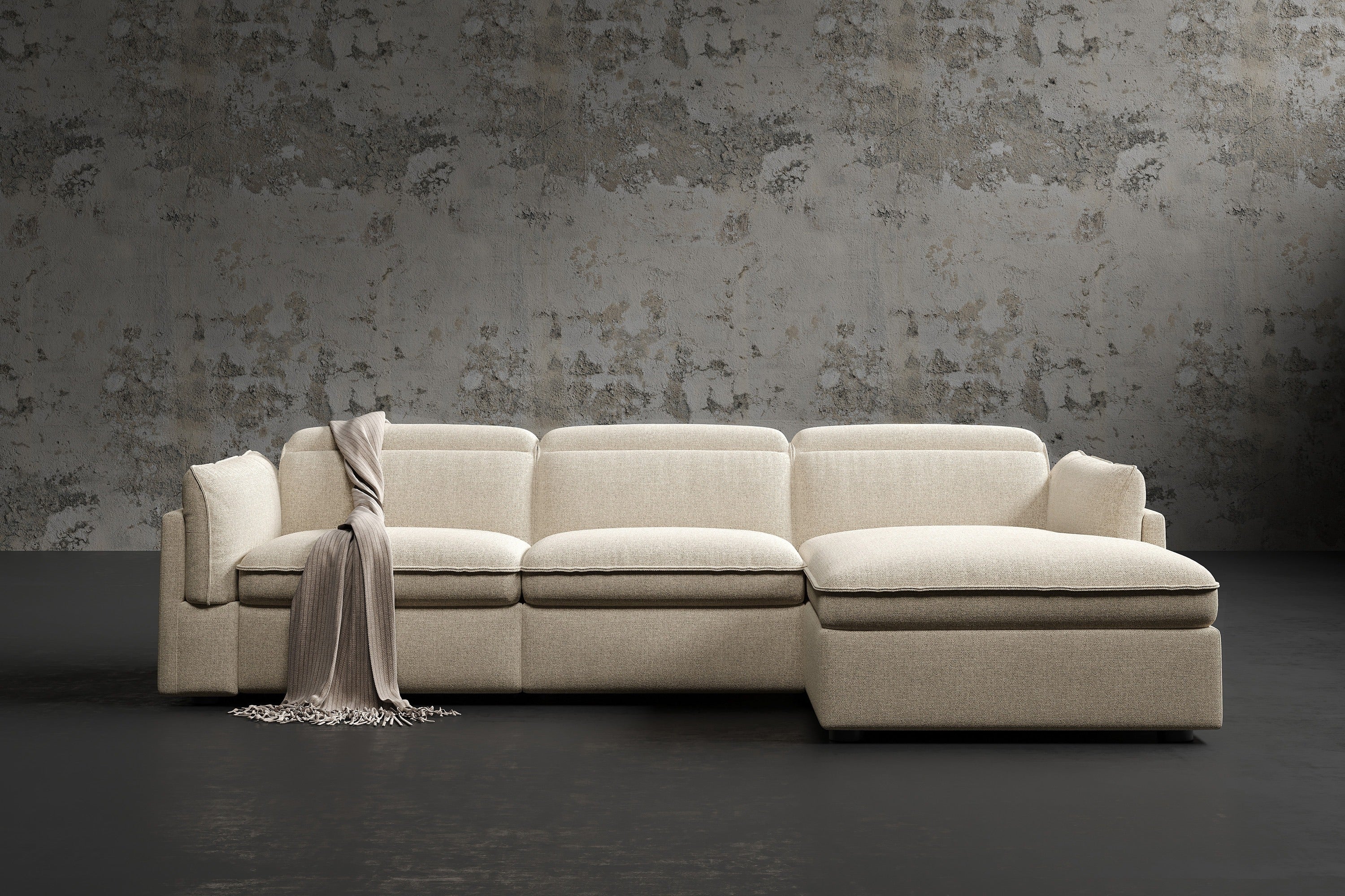 Bocelli Cloud Fabric Recliner Sectional Sofa