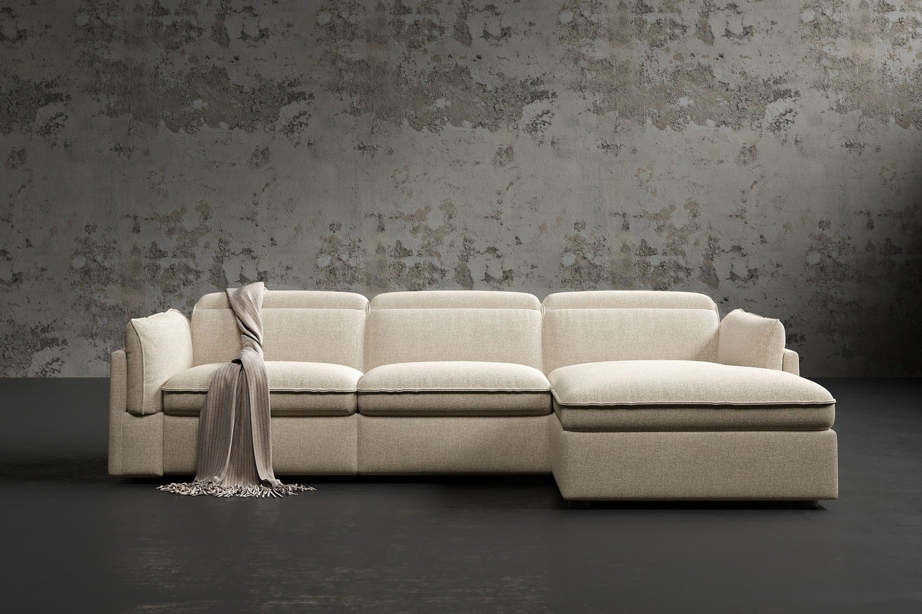 Bocelli 116" Cloud Fabric Reclining Sectional Sofa