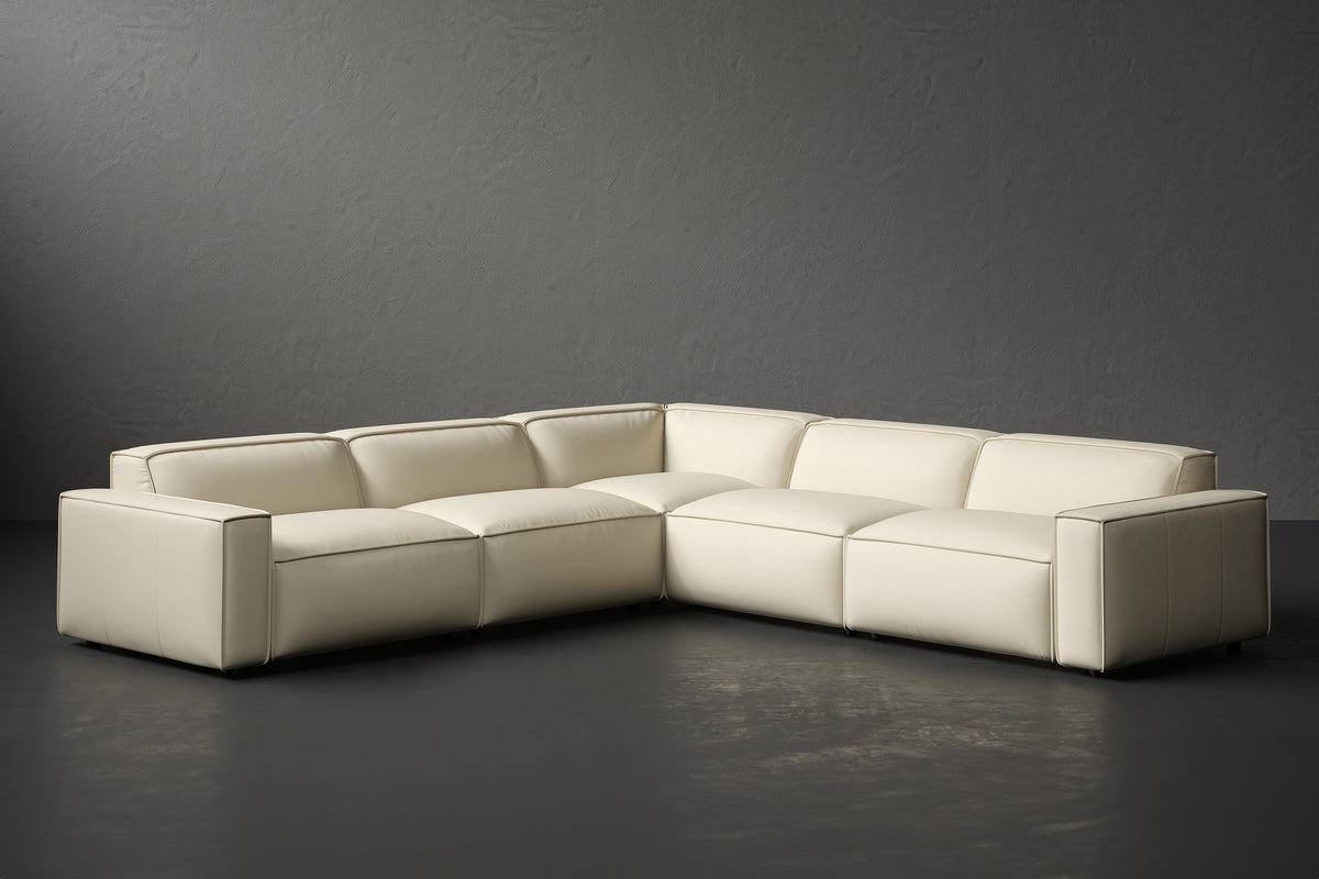 Allodi Leather Modular Corner Sectional Sofa