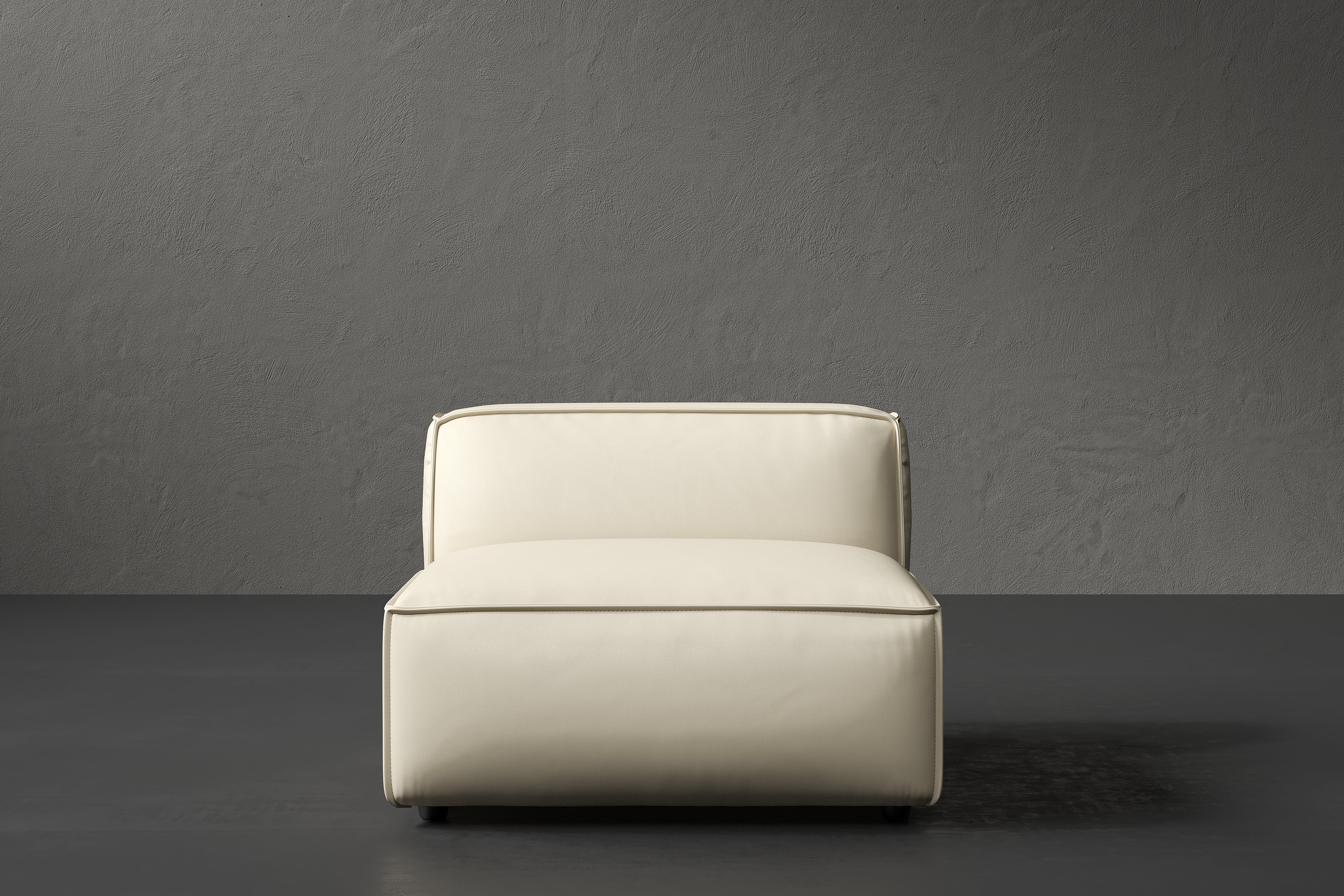 Allodi Full-aniline Leather Armless Sofa Module with Feather-Filled