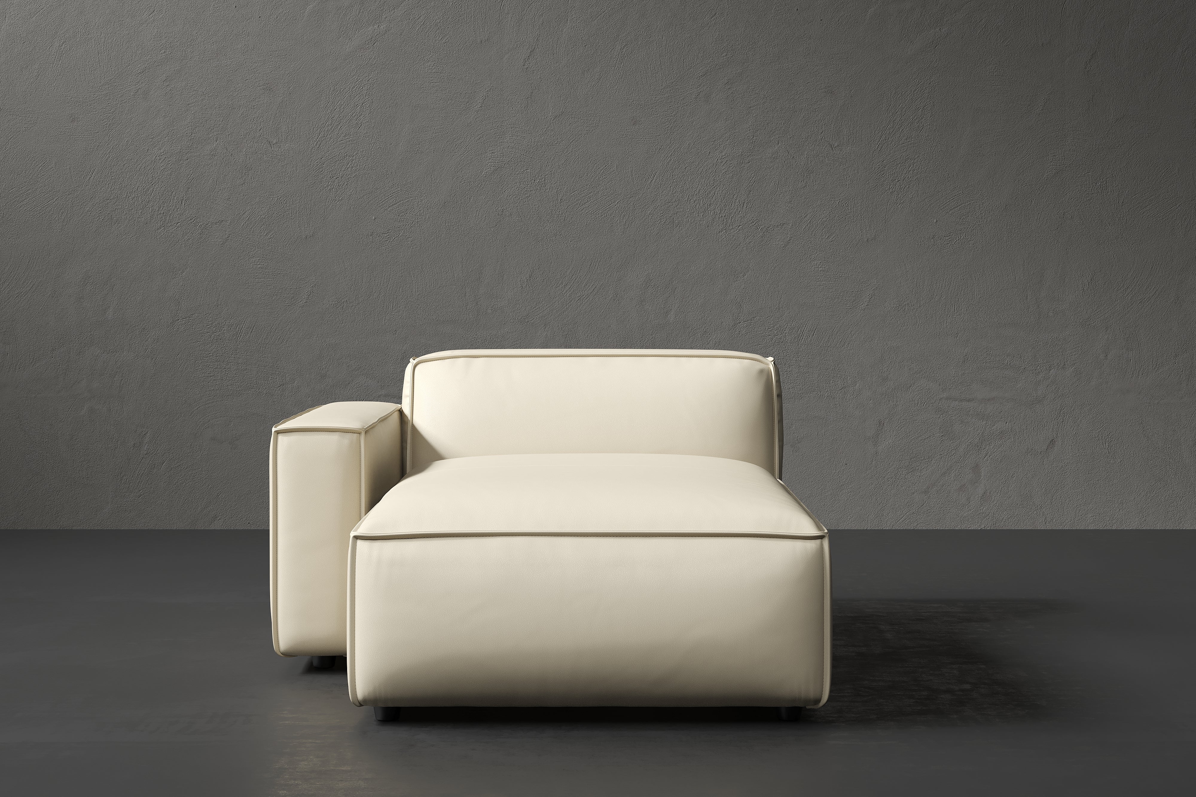 Allodi Full-aniline Leather Left Chaise Sofa Module with Feather-Filled
