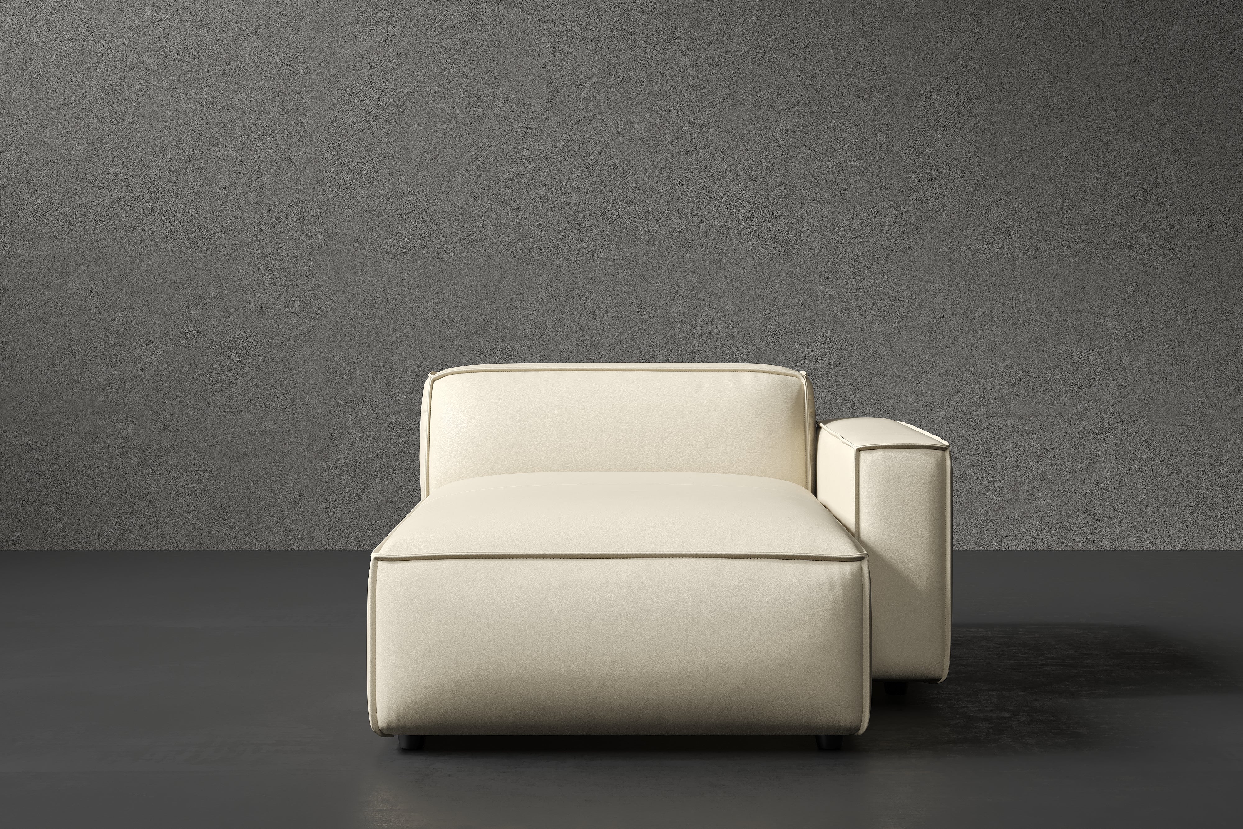 Allodi Full-aniline Leather Right Chaise Sofa Module with Feather-Filled