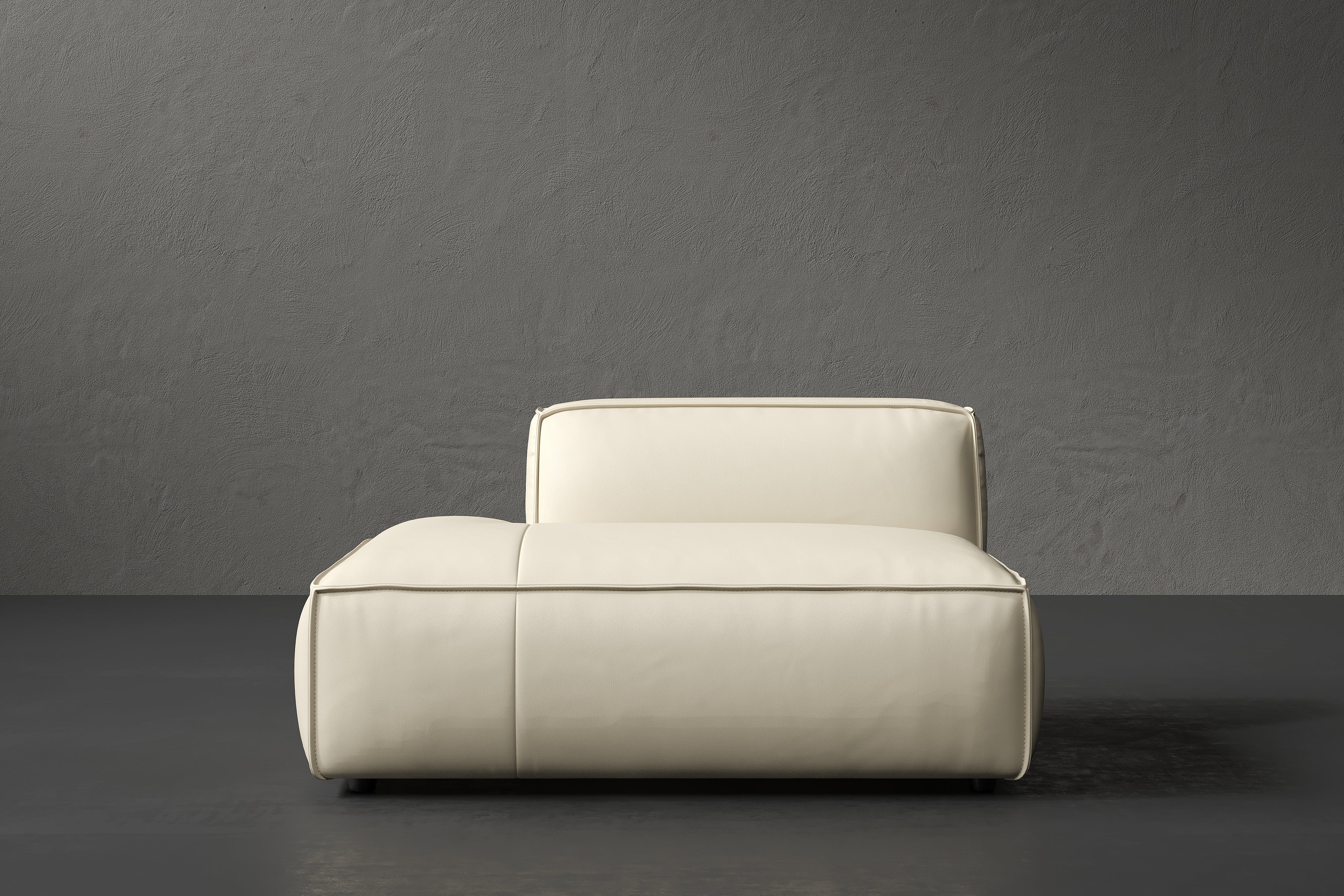 Allodi Full-aniline Leather Left Open-End Sofa Module with Feather-Filled