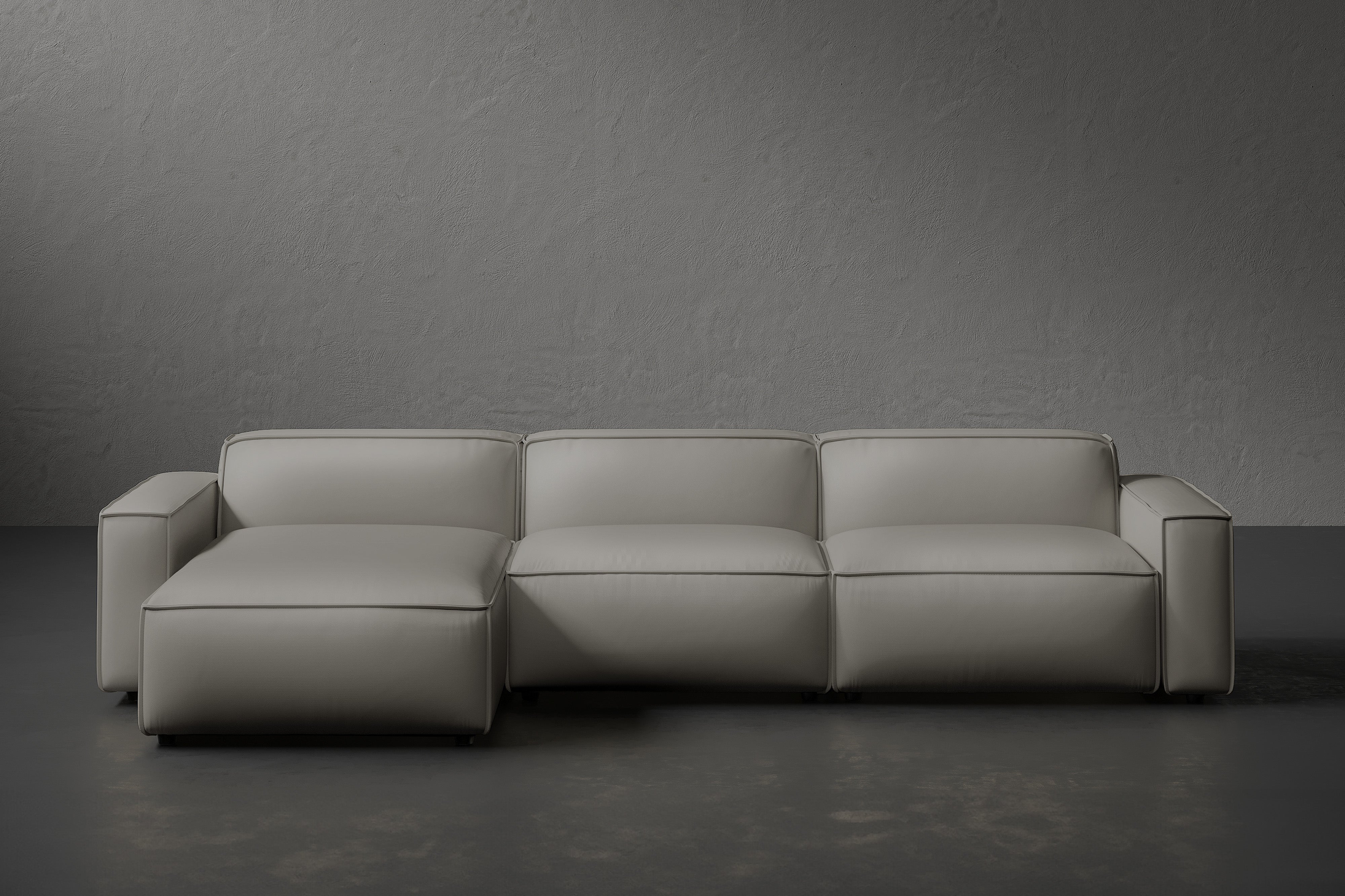 Allodi Full-aniline Leather Modular Sectional Sofa with Feather-Filled