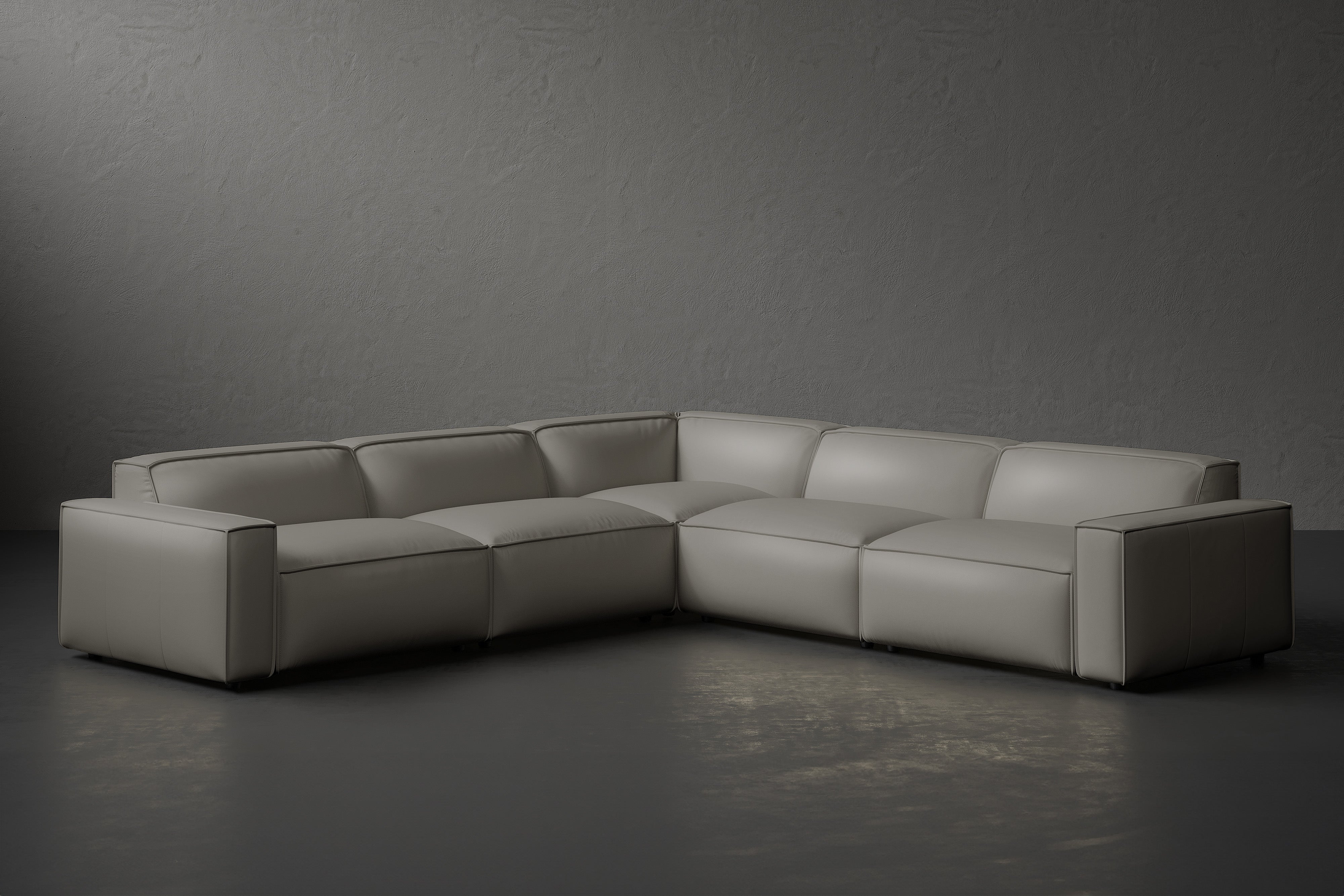 Allodi Leather Modular Corner Sectional Sofa