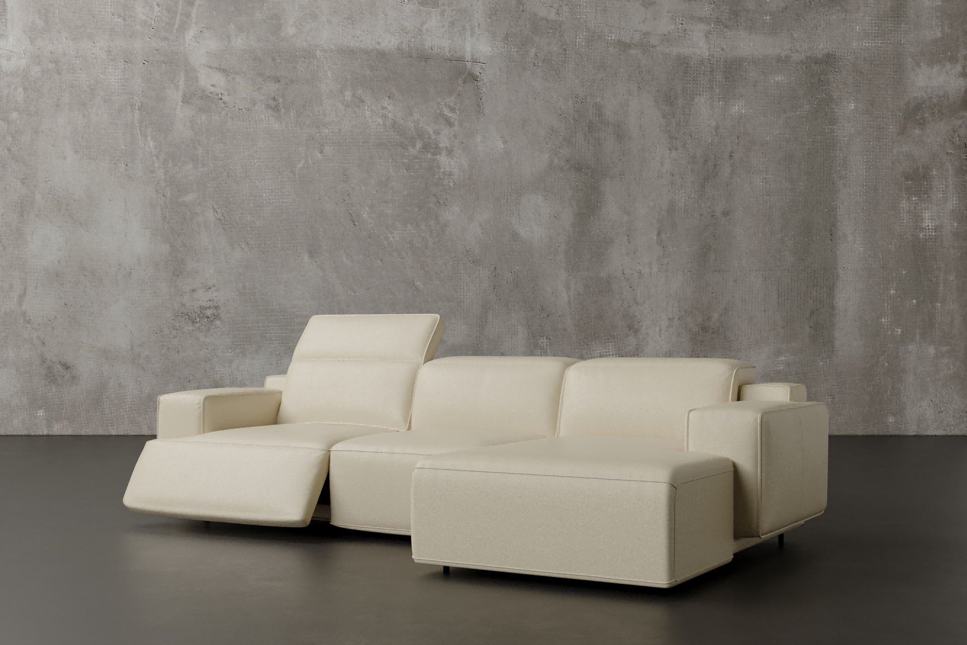 Bain  107” Leather Reclining Sectional Sofa